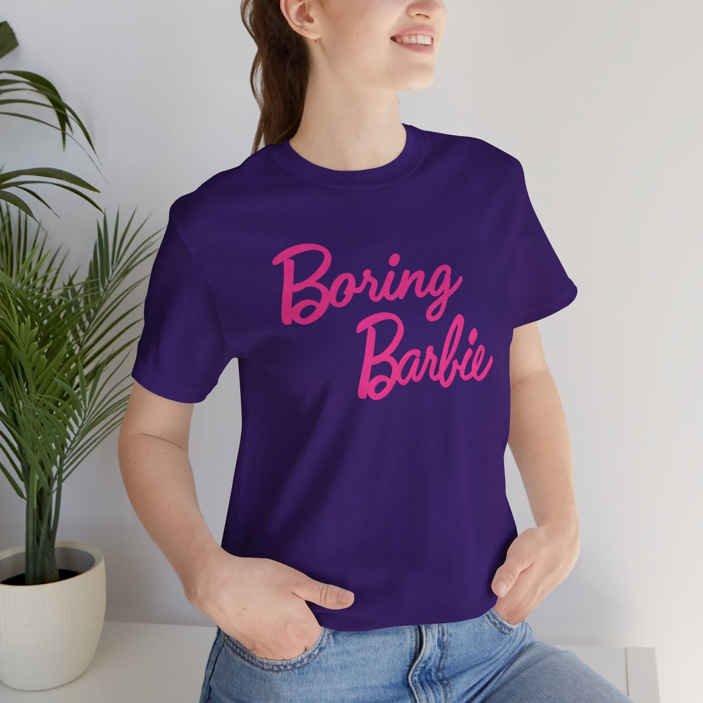 Boring B pink Tee - Fun Unisex Jersey Shirt, Cute Graphic Tee, Perfect Gift for Barbie Fans, Casual Style, Birthday Shirt, Retro Fashion
