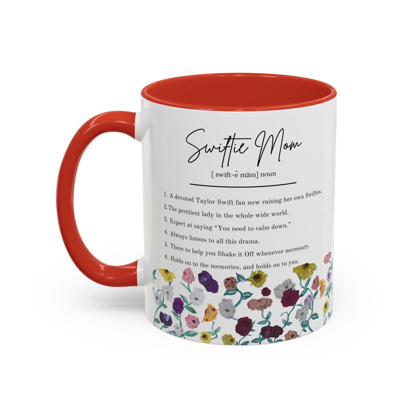 Swiftie Mom Acoustic Set Floral Piano Design - Accent Coffee Mug (11oz)