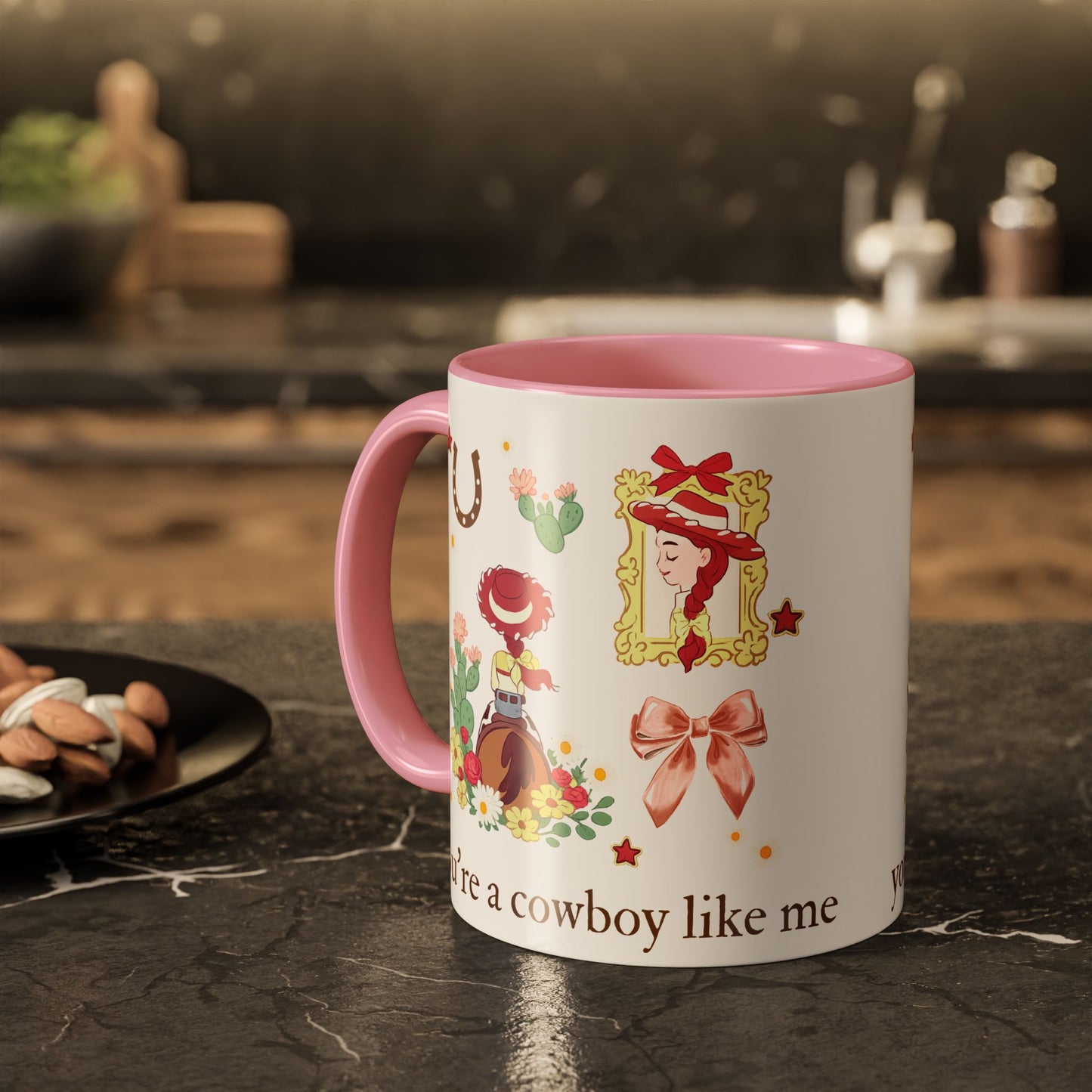 Cowgirl Cowboy Mug – "You're a Cowboy Like Me" Colorful 11oz Ceramic Coffee Cup