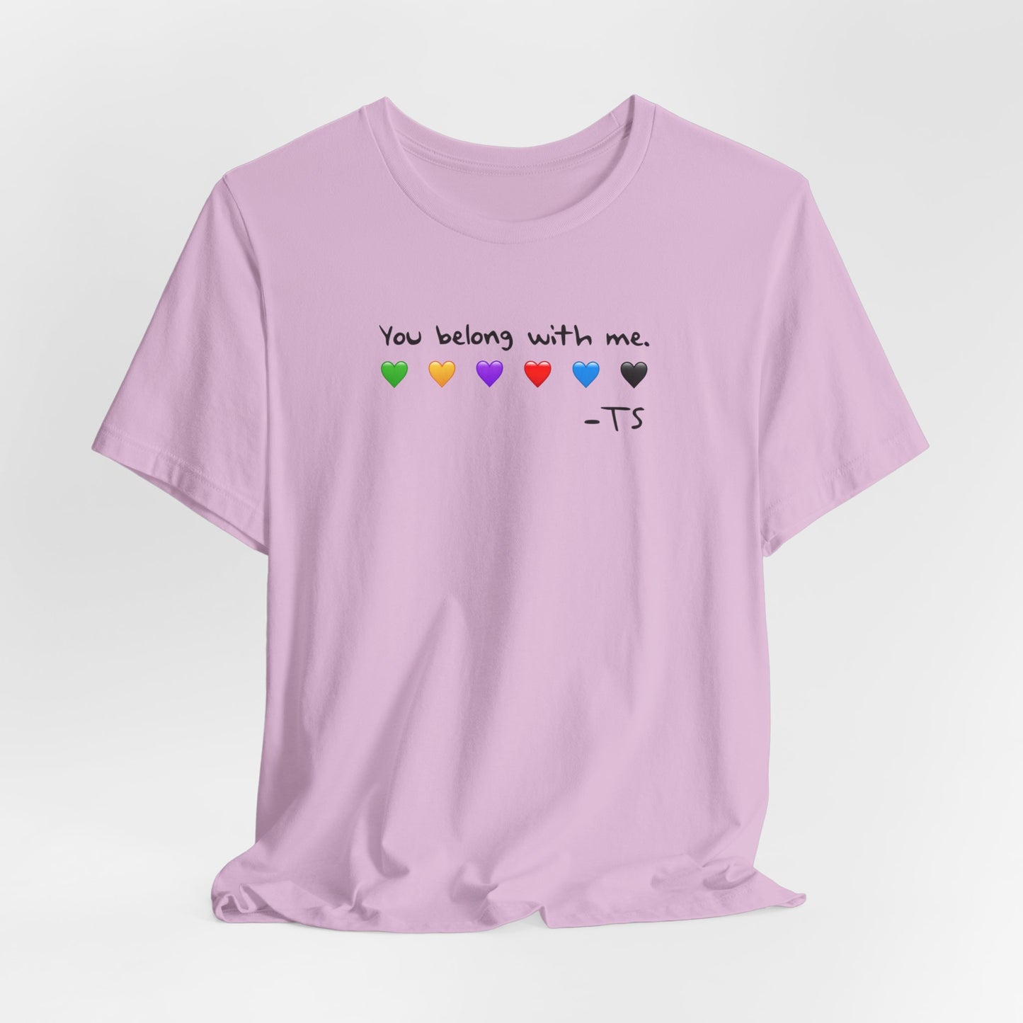 "You Belong With Me" Heart Tee - Unisex Jersey Short Sleeve T-Shirt, Casual Wear, Gift for Friends, Swiftie Gift