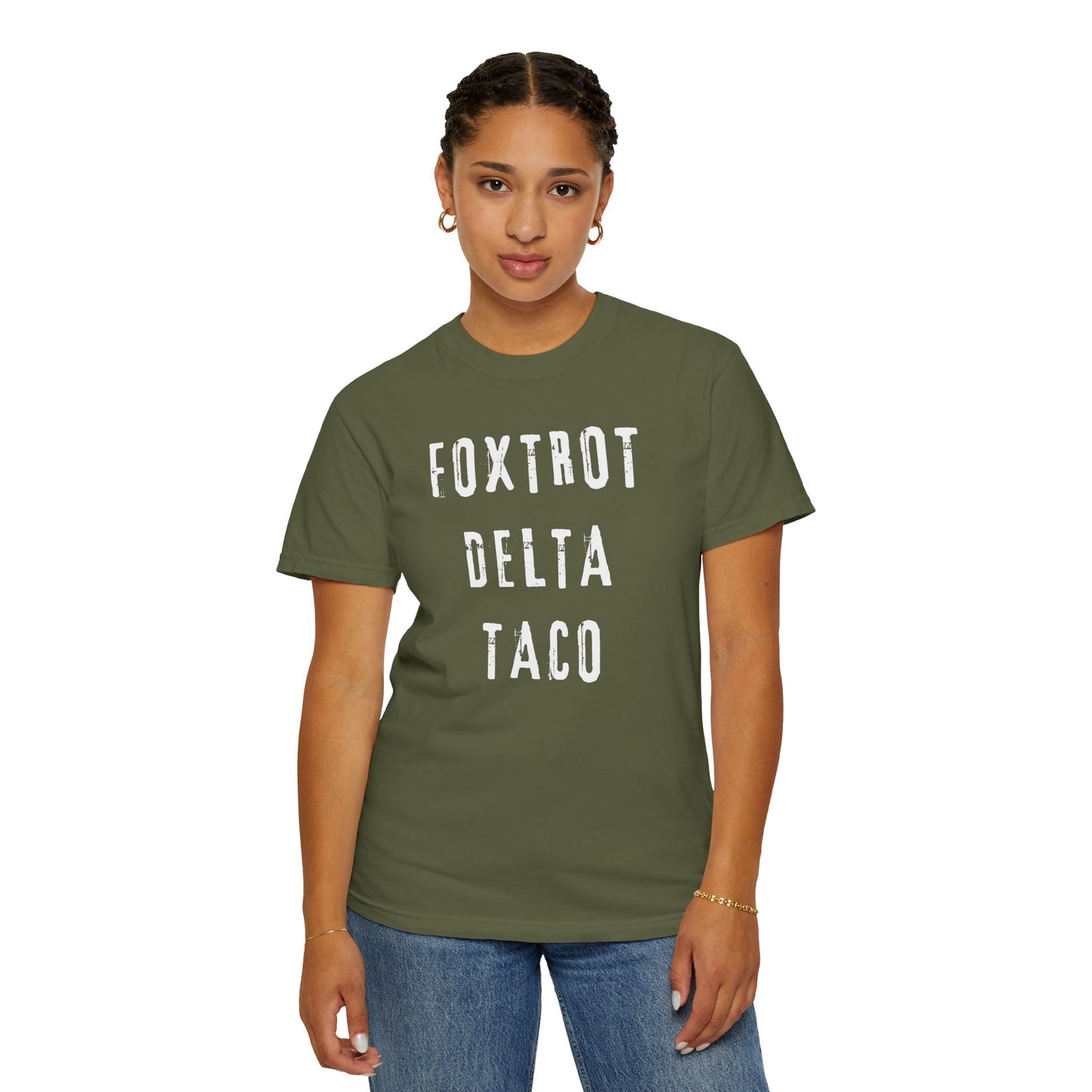 Foxtrot Delta Taco FDT Comfort Colors T-Shirt - Unisex Garment-Dyed Tee, Funny Gift, Taco Political Apparel, Everyday Wear, Summer Style