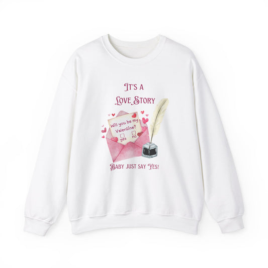 Love Story - Valentine - Unisex Heavy Blend™ Crewneck Sweatshirt
