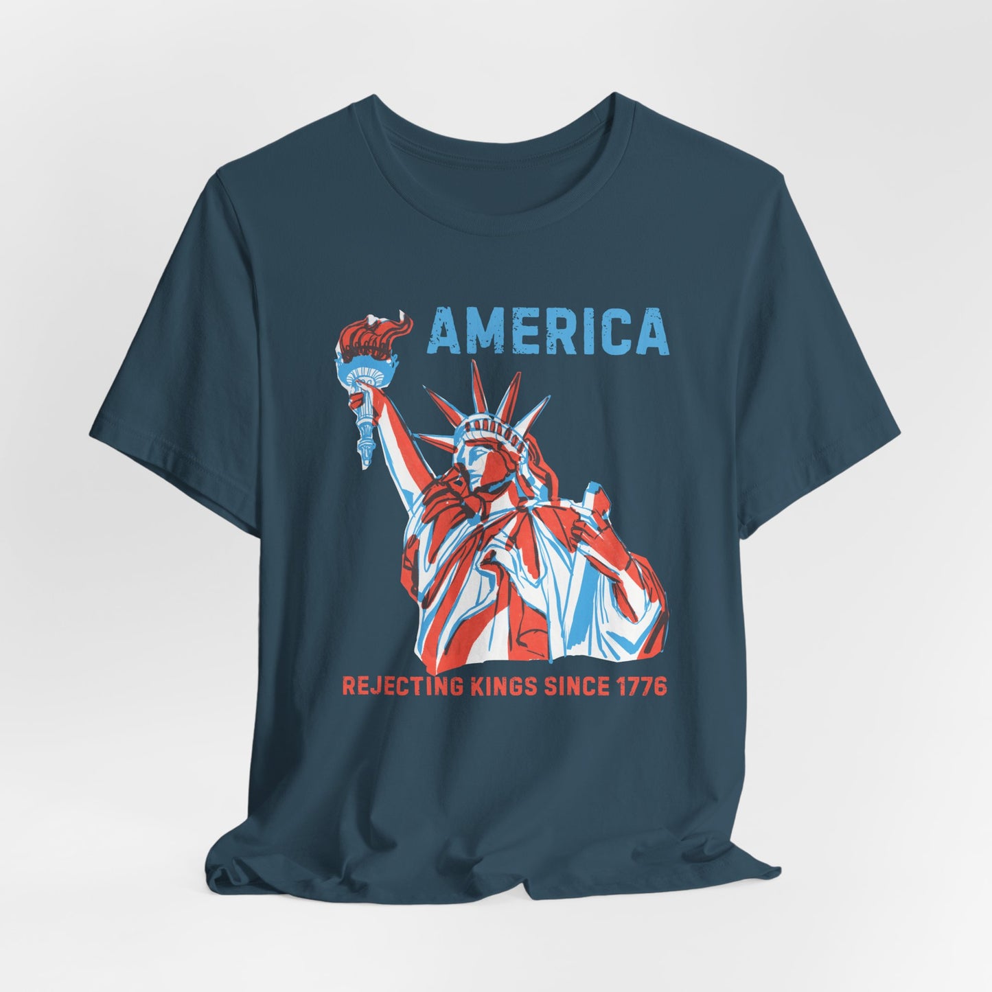 Patriotic Unisex Tee - America: Rejecting Kings Since 1776, Summer Apparel, 4th of July Shirt, Independence Day Gift, Vintage Graphic Tee