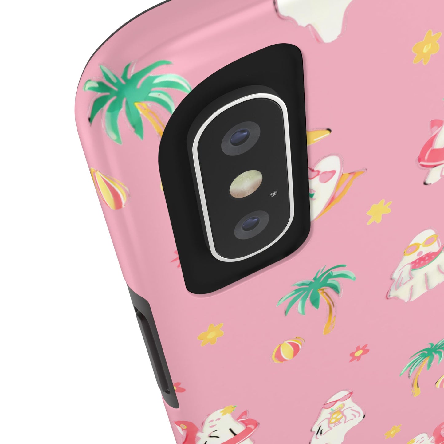 Pink Summerween Phone Cases with Ghosties - Fun Vacation Accessories, Cute Gift for Beach Lovers, Phone Covers, Summer Essentials