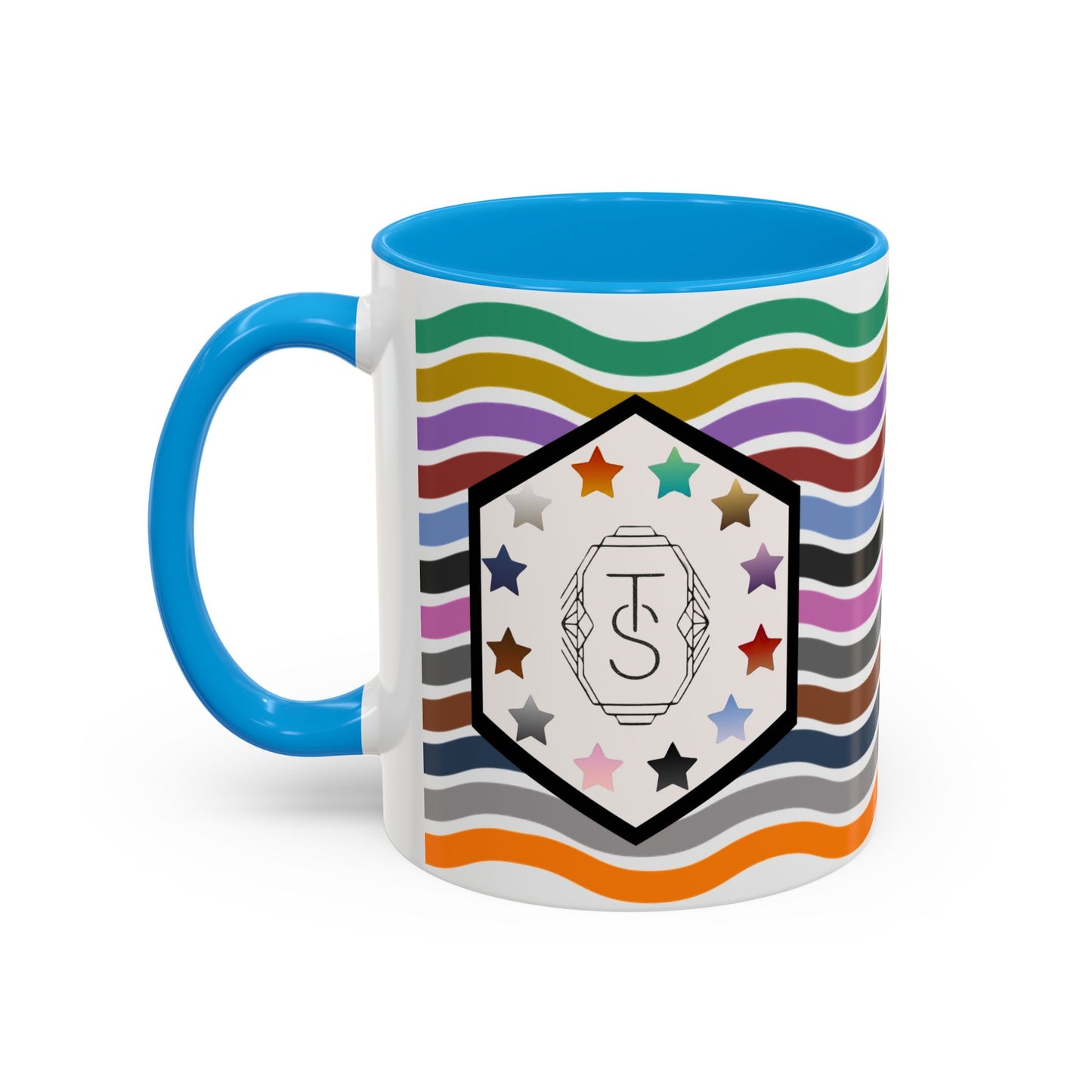 Wavy Tay-pendence Day Flag - Colorful Coffee Mugs - Spirited Sipware for Home, Office, Birthdays, or Holidays, Unique Gift Idea, Customizable Designs, Vibrant Drinkware