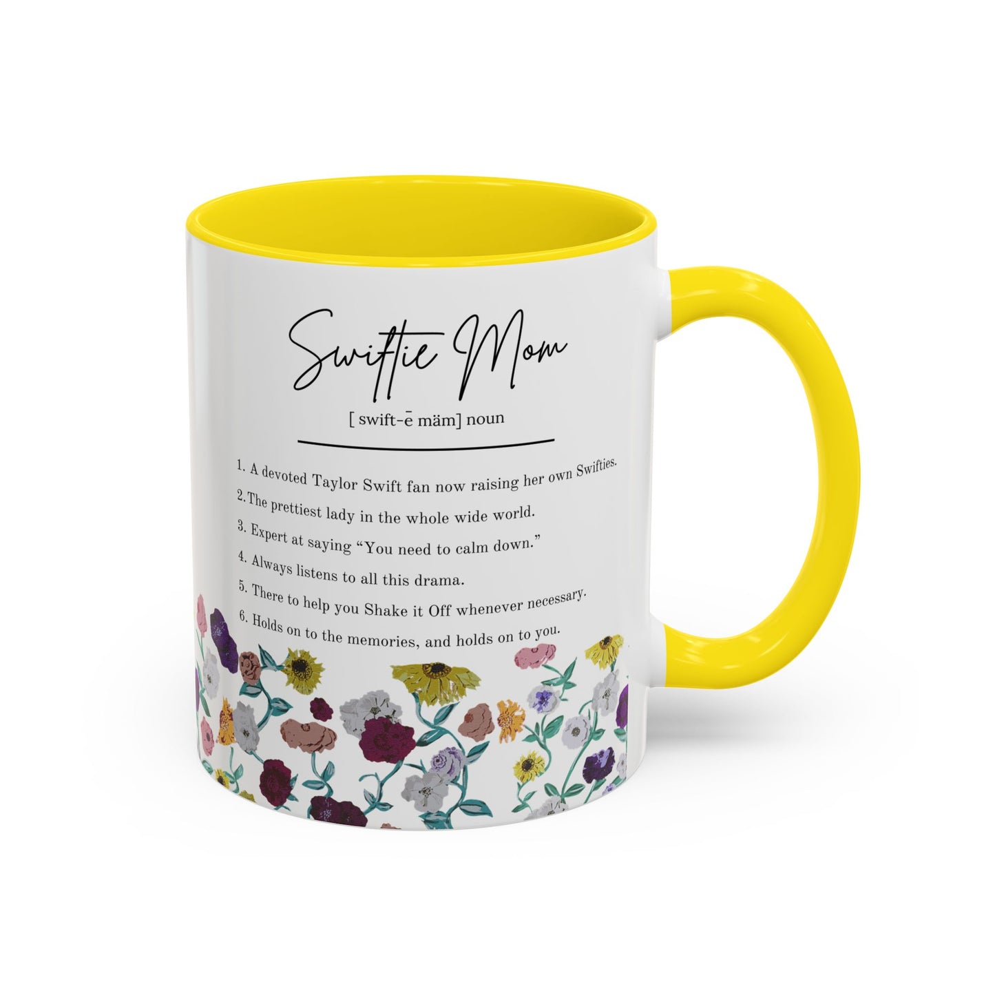 Swiftie Mom Acoustic Set Floral Piano Design - Accent Coffee Mug (11oz)