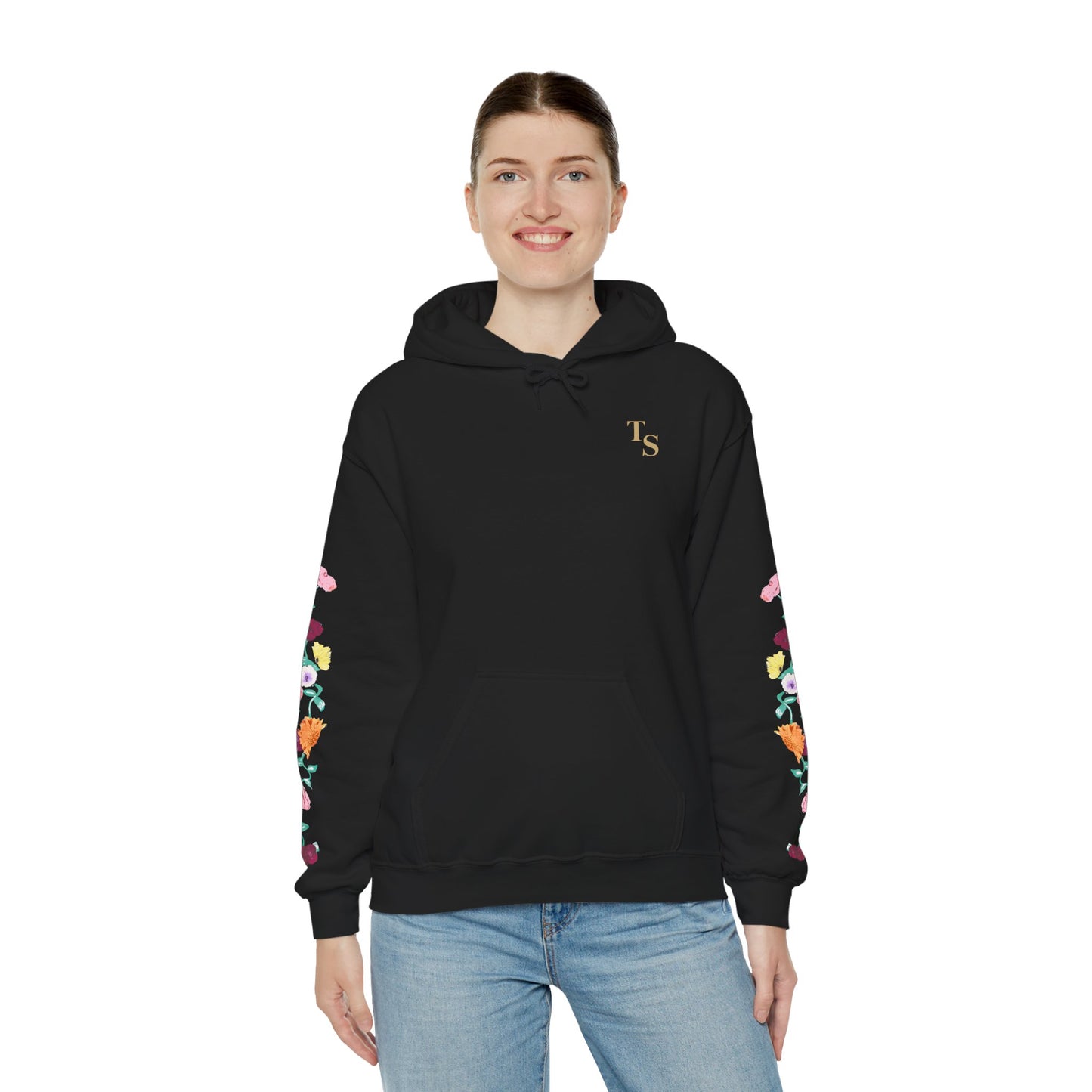 Acoustic Piano Floral Sleeve Hoodie