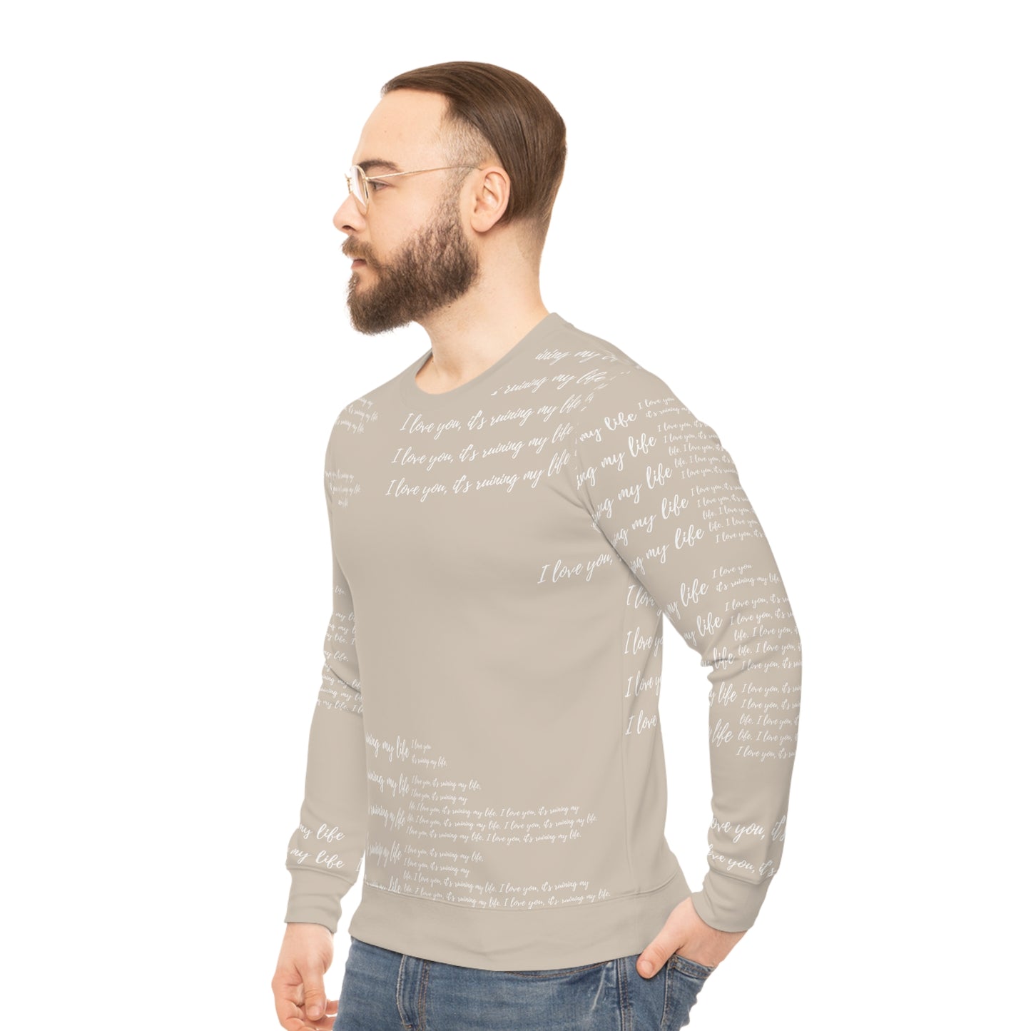 I love you - Lightweight Sweatshirt Men's Sizing