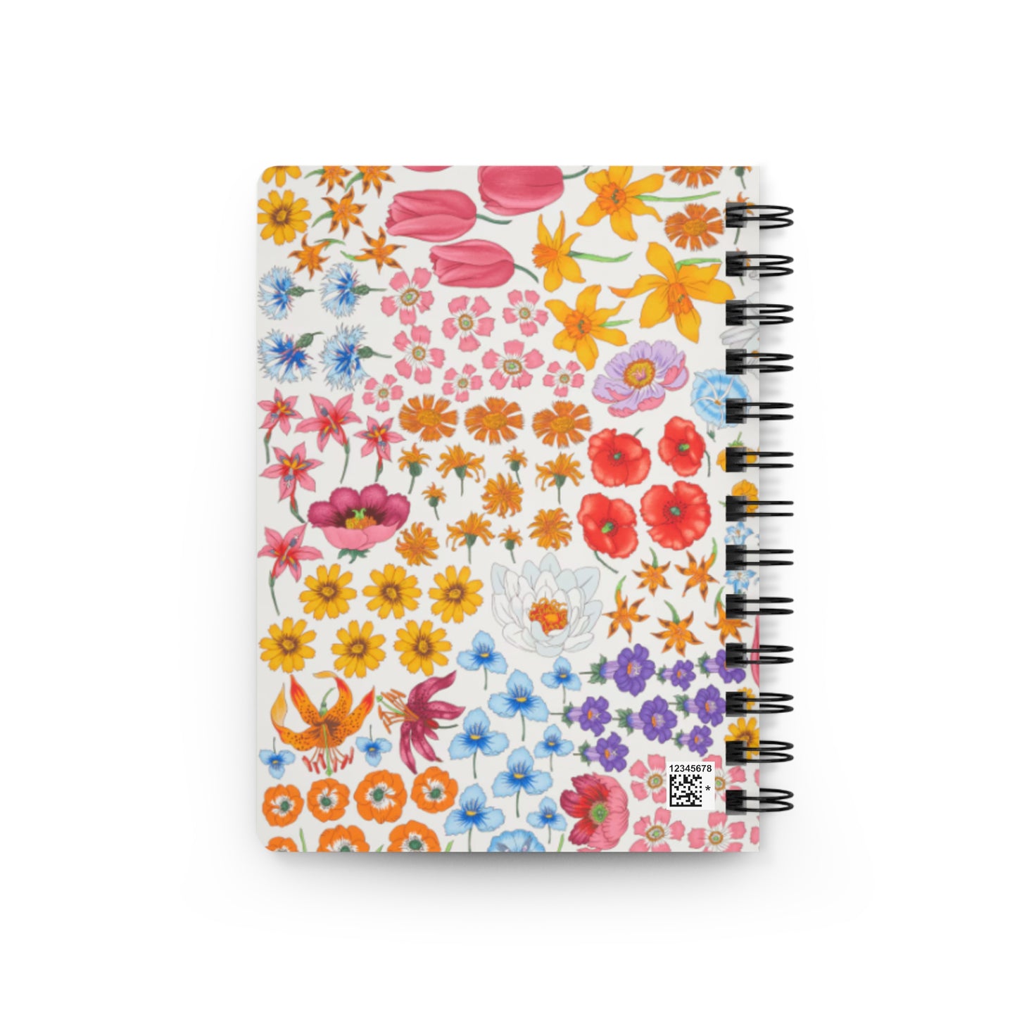 Floral Spiral Bound Journal "Flora White" - Colorful Flower Design for Creative Journaling