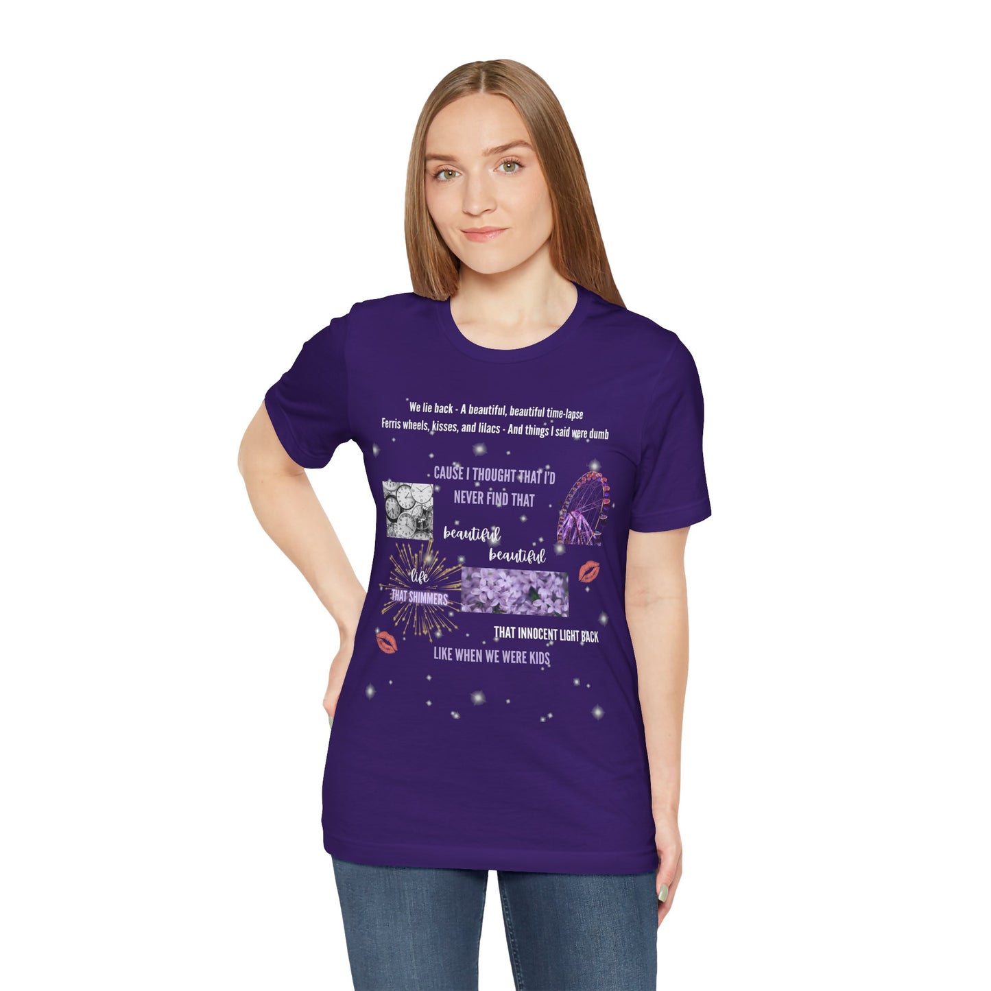 Eldest Daughter Collage Tee, Unisex Short Sleeve Jersey Tee, Motivational Shirt, Perfect Gift for Friends, Positive Vibes Apparel