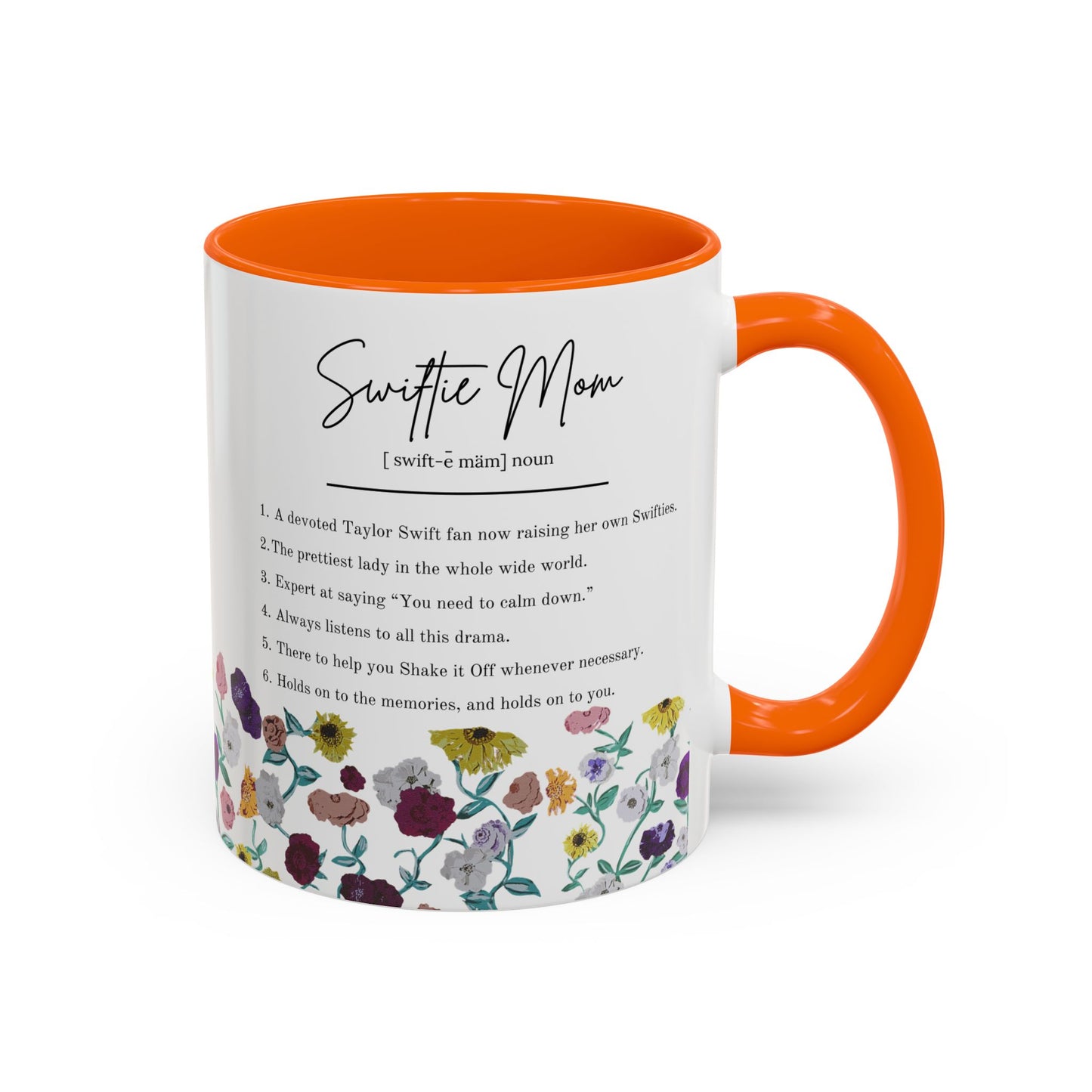 Swiftie Mom Acoustic Set Floral Piano Design - Accent Coffee Mug (11oz)