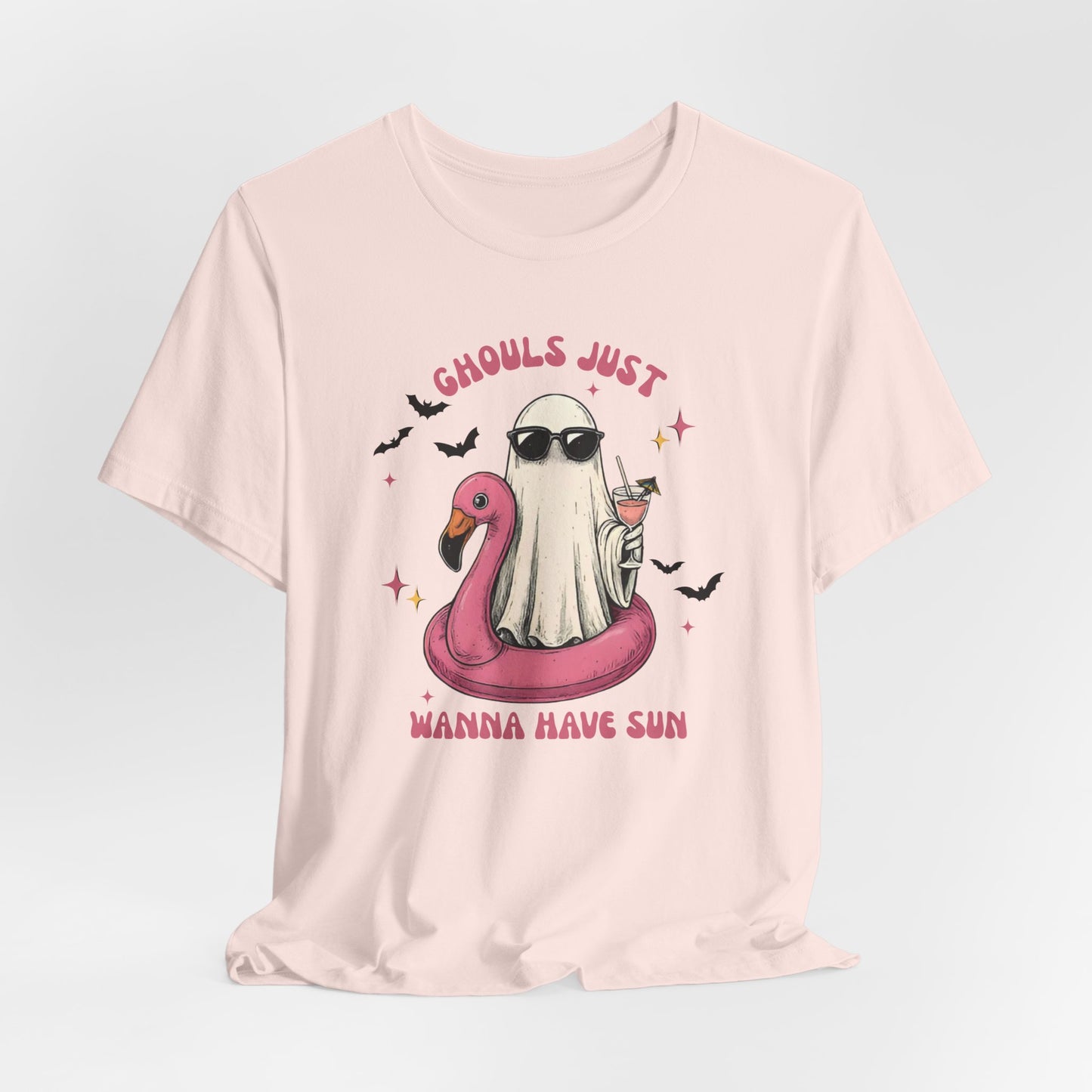 Ghouls Just Wanna Have Sun Tee, Fun Summer T-Shirt, Halloween Shirt, Ghost Apparel, Beach Party Top, Casual Unisex Tee