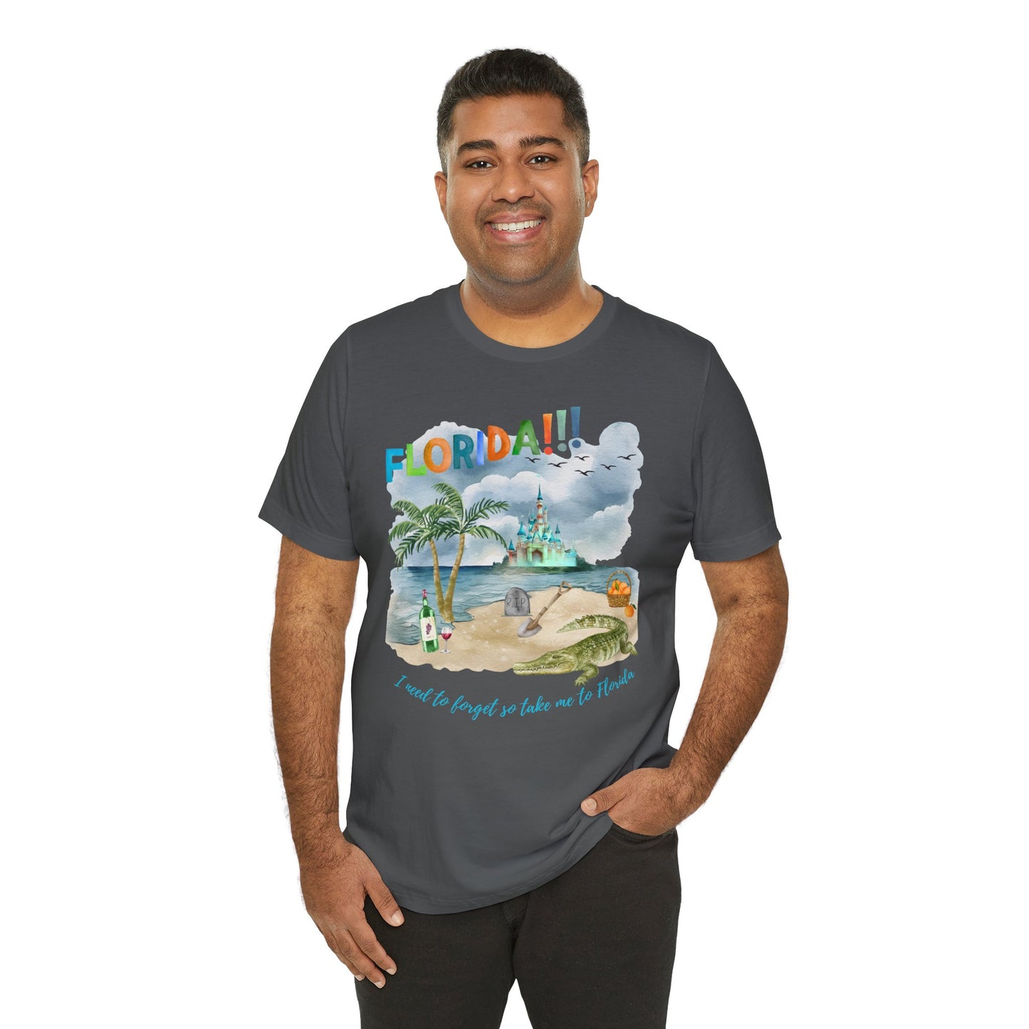 FLORIDA!!! Watercolor Print - Unisex Jersey Short Sleeve Tee