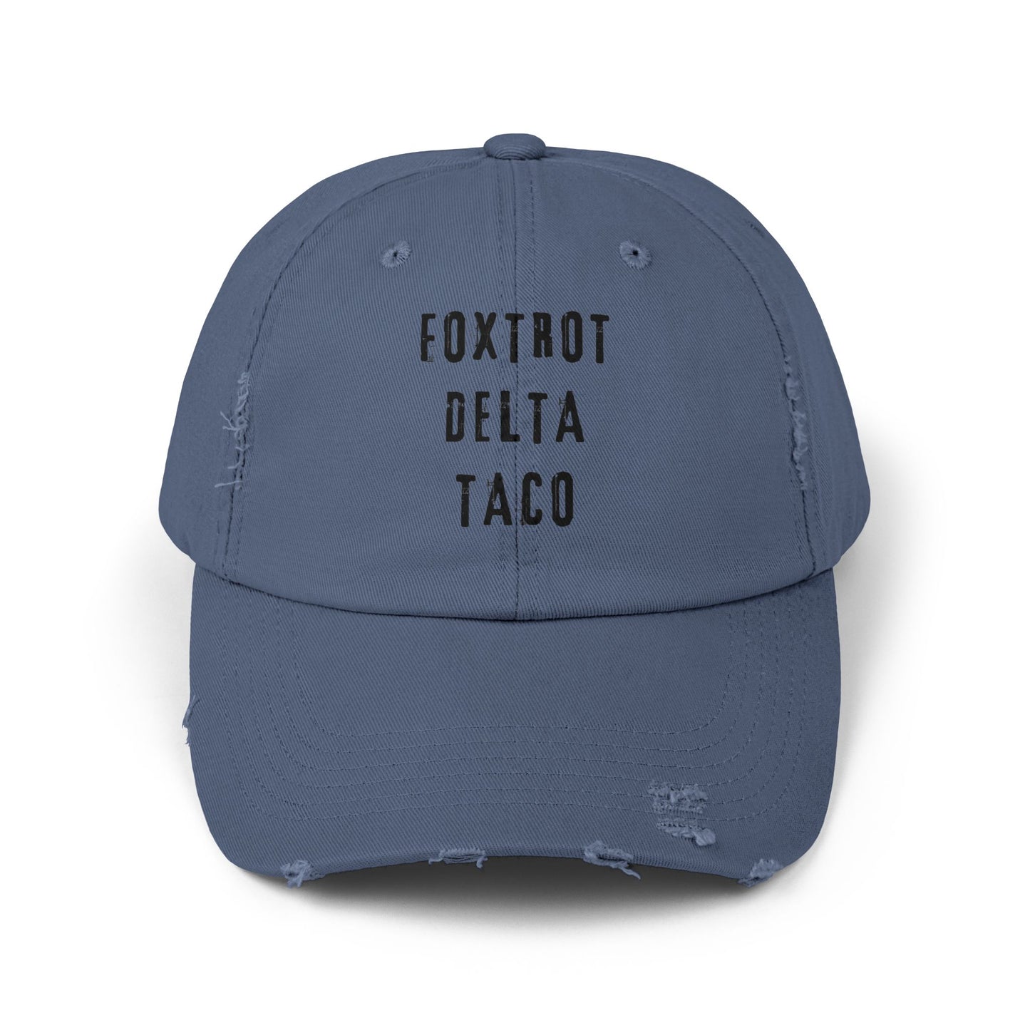 Foxtrot Delta Taco FDT - Anti Trump -Distressed Cap with Fun Slogan – Perfect for Casual Wear, Gifts, Travel, or Everyday Adventures