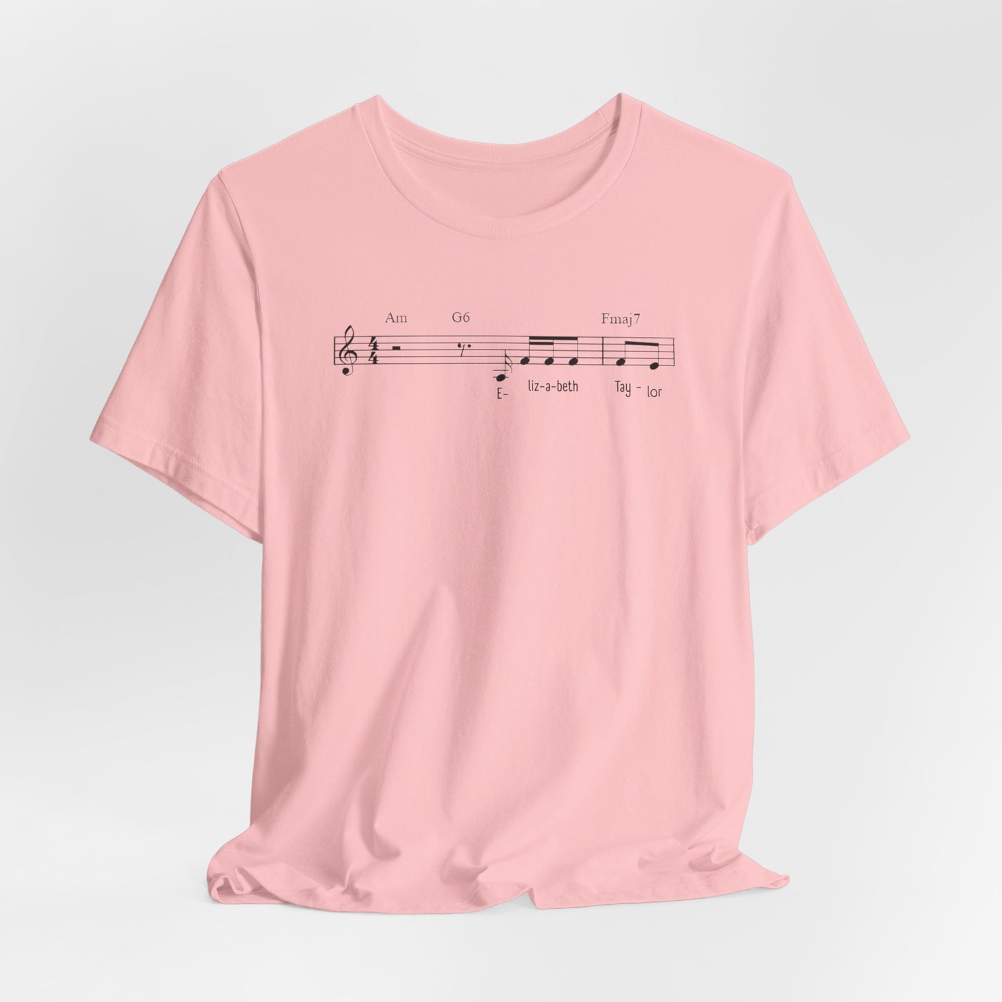 Elizabeth Tay-lor Musical Notes Unisex Tee, Gift for Musicians, Music Lover T-Shirt, Casual Everyday Wear, Concert Outfit