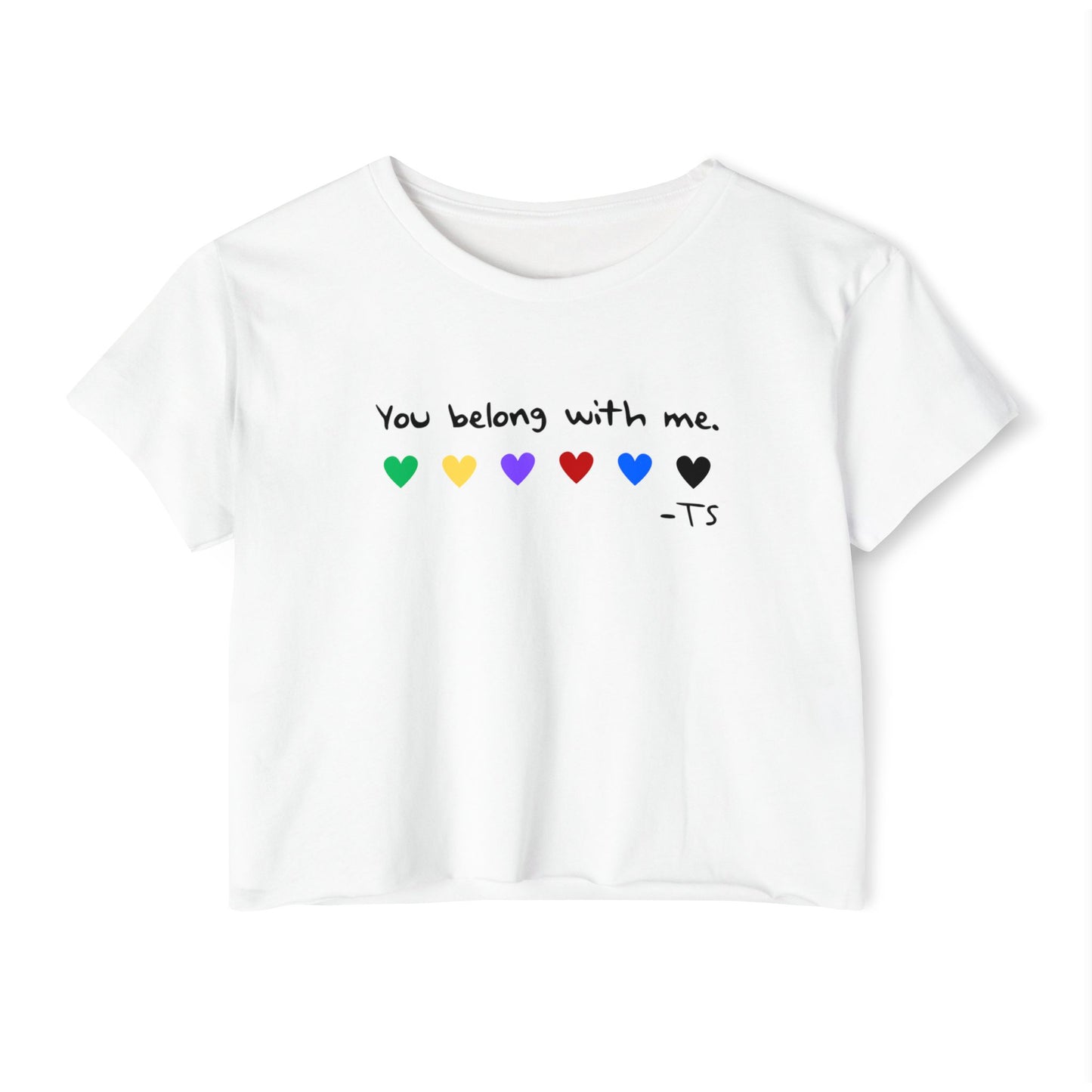 Festival Vibes Crop Top - You Belong With Me, Pride Apparel, LGBTQ+ Clothing, Summer Festival Wear, Concert Outfit