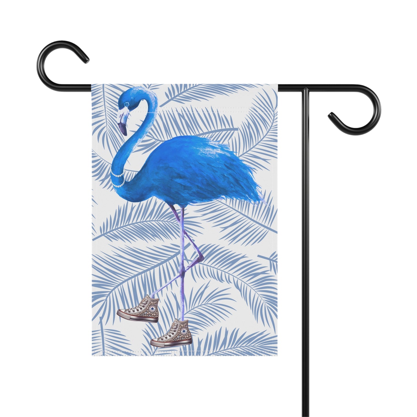 Blue Flamingo in Chucks and Pearls - Kamala 2024 - Garden & House Banner/Flag