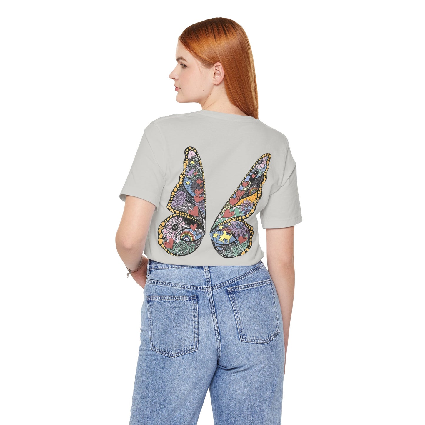 ME! butterfly wings front and back - Unisex Jersey Short Sleeve Tee