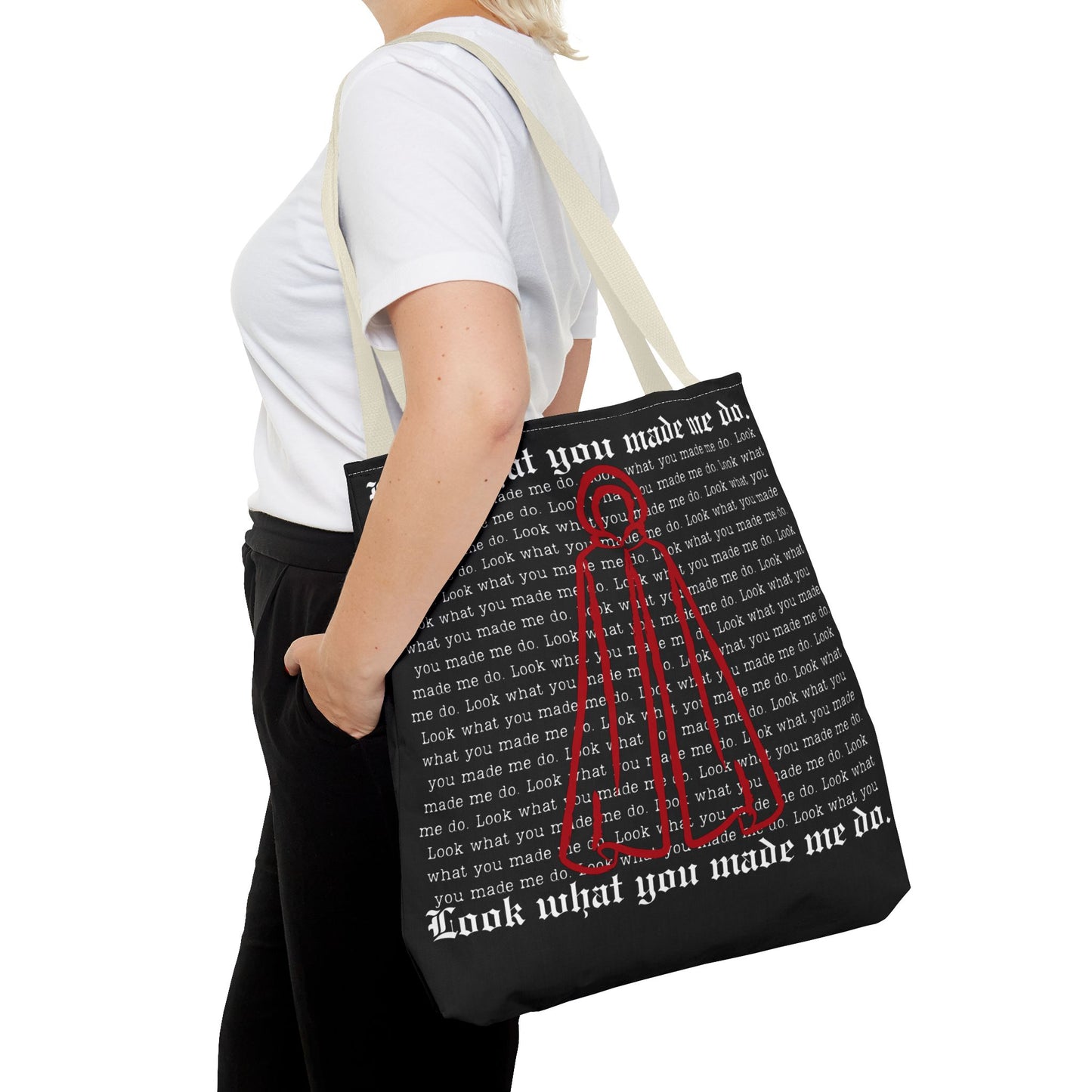 Stylish Tote Bag with 'Look What You Made Me Do' Handmaid's Design | Reusable Shopping Bag, Gift for Music Lovers, Casual Bag, Trendy Accessory