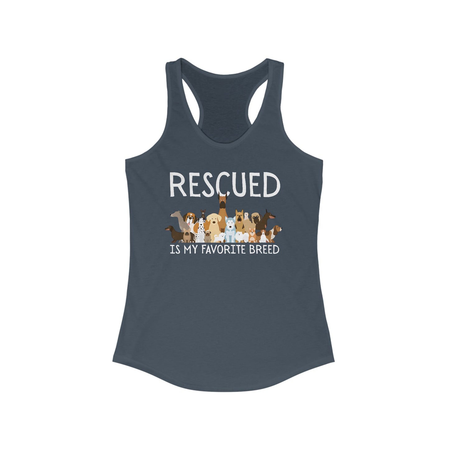 Rescued is My Favorite Breed Tank Top, Animal Lover Gift, Dog Rescue Shirt, Casual Summer Apparel, Pet Adoption Support Top