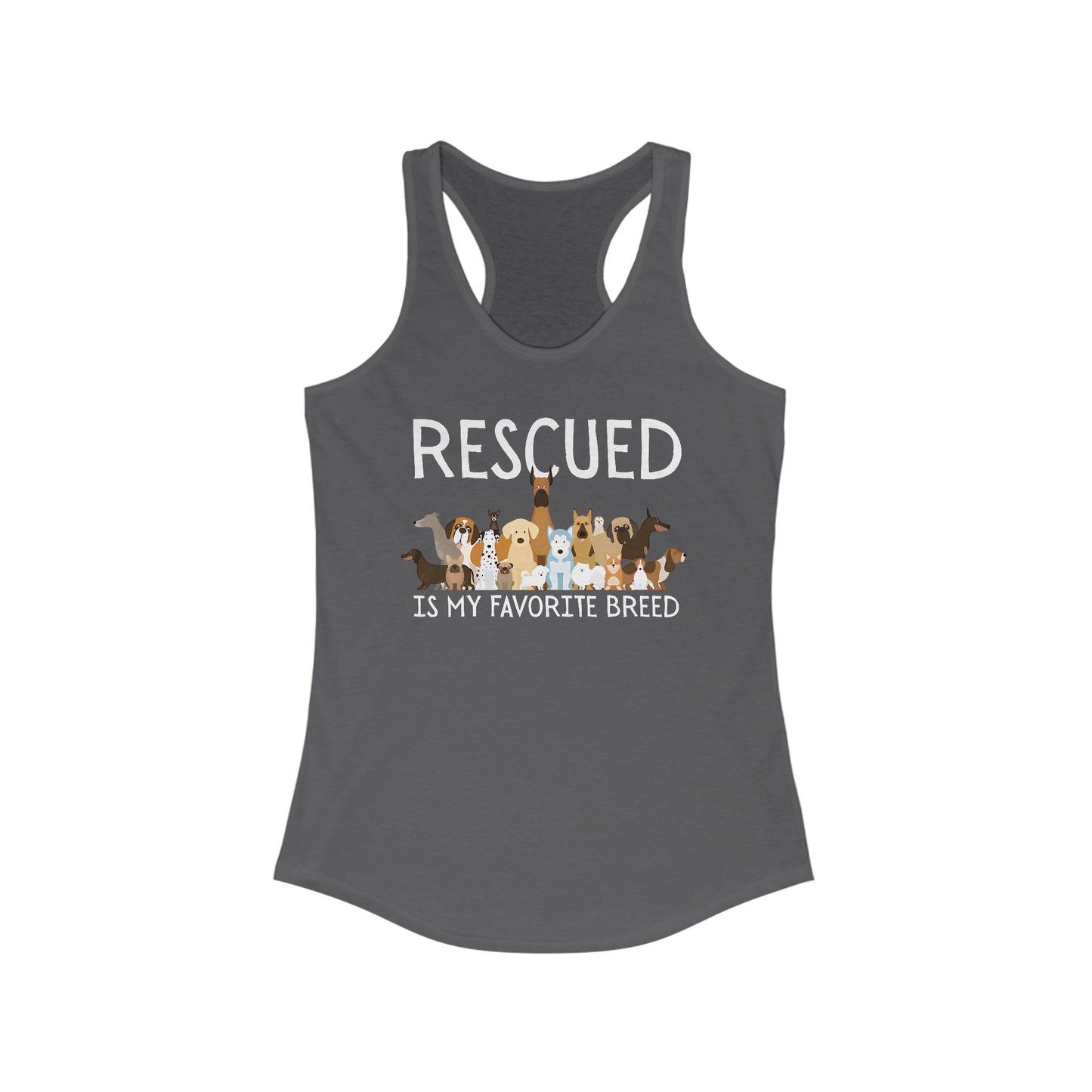 Rescued is My Favorite Breed Tank Top, Animal Lover Gift, Dog Rescue Shirt, Casual Summer Apparel, Pet Adoption Support Top