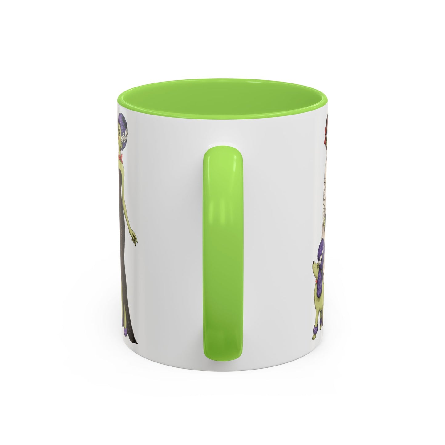 Monster Brides Dog Walk Mug — 11 oz Coffee Cup Lesbian Couple