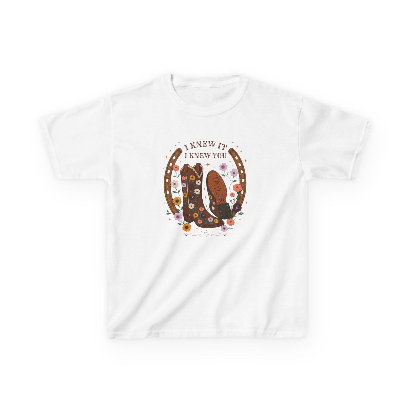 Kids T-Shirt — Cute Boots Design I knew you