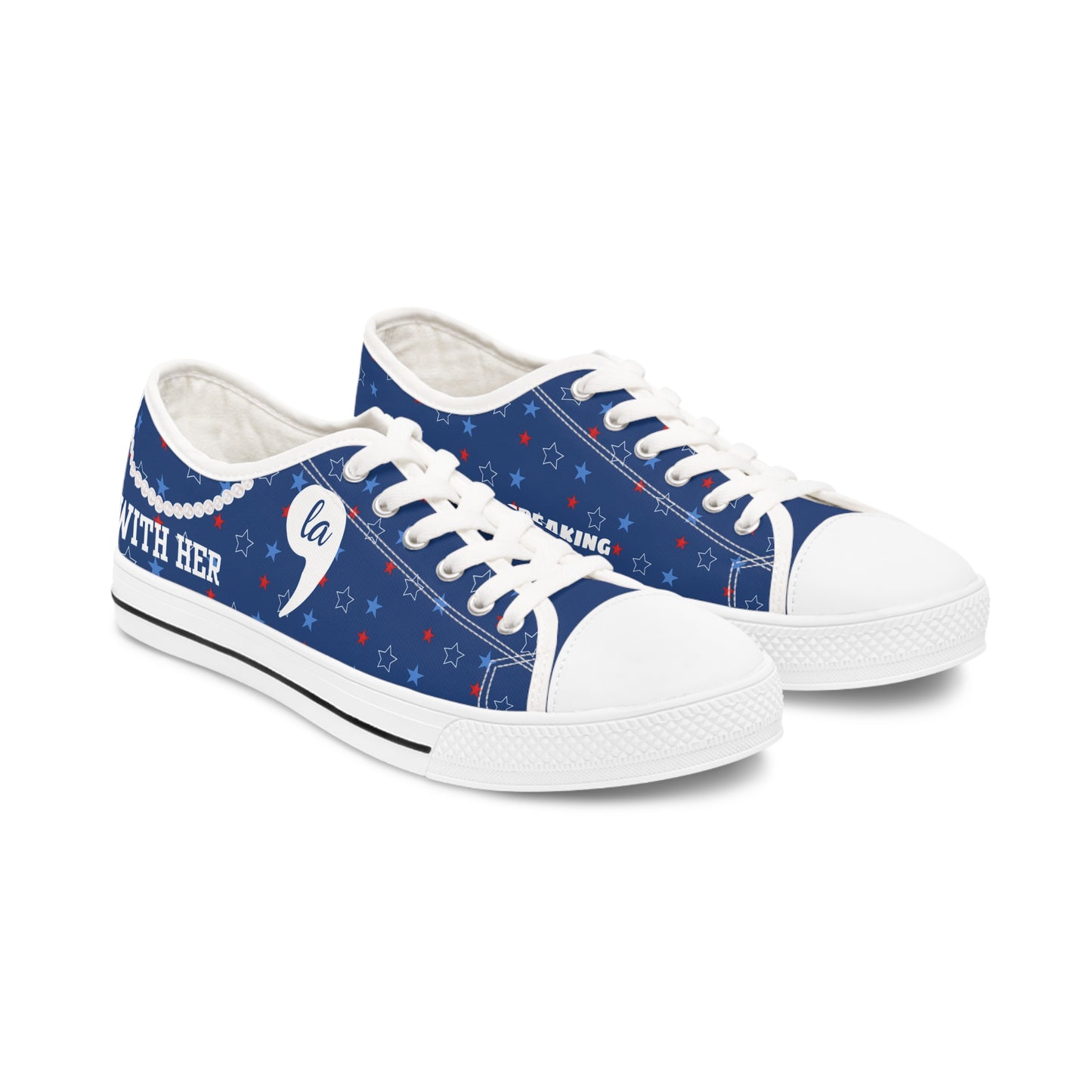 Chucks and Pearls - Kamala Harris 2024 - Women's Low Top Sneakers