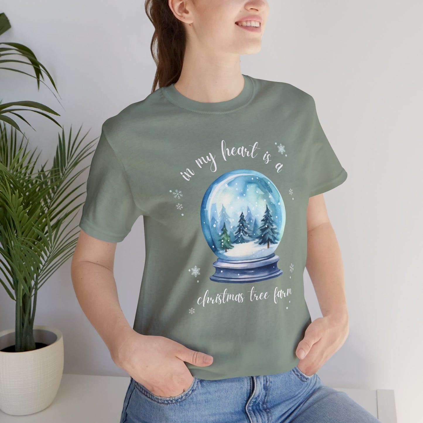 in my heart is a christmas tree farm - Unisex Jersey Short Sleeve Tee