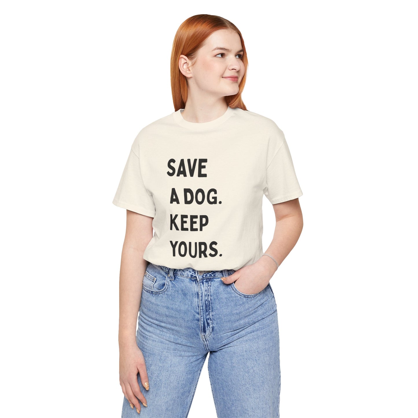 Save a Dog Unisex Jersey Tee, Dog Lover T-Shirt, Animal Rescue Shirt, Pet Adoption Gift, Support Animal Welfare Tee