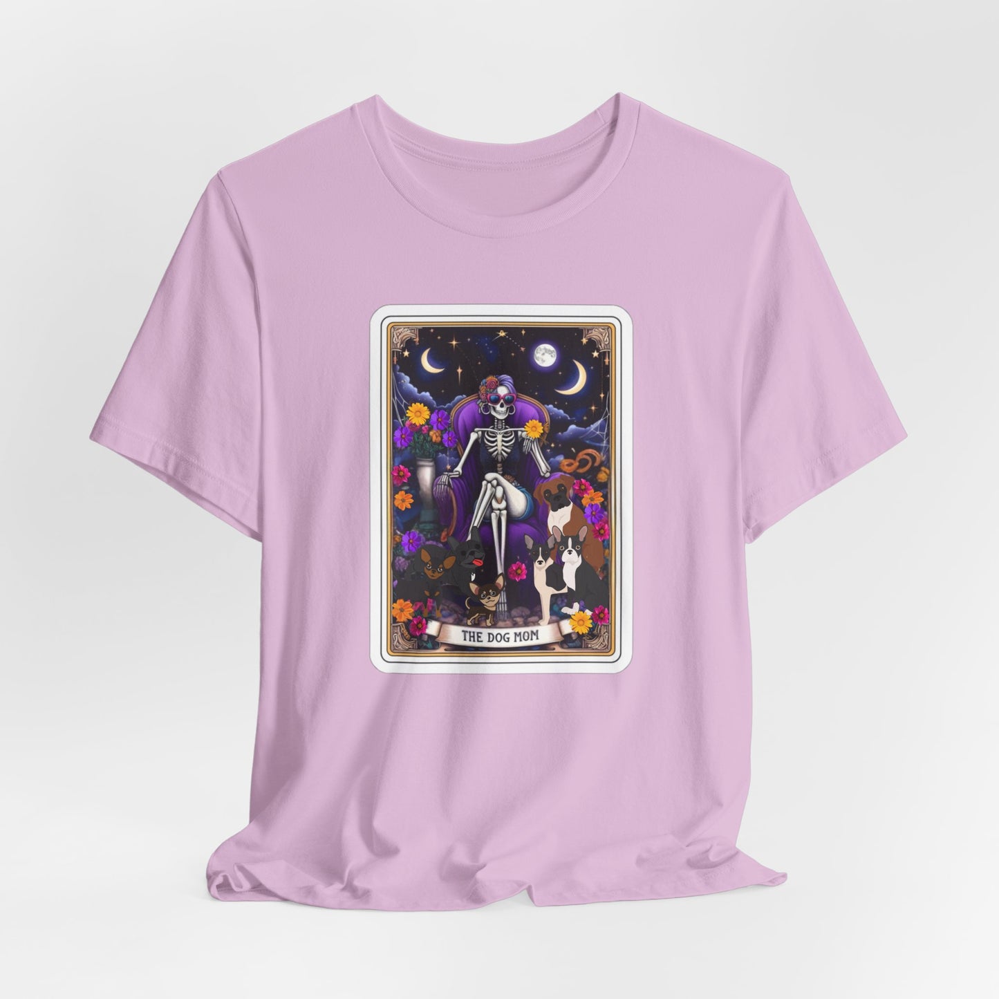 Custom Dog Mom Tarot Tee: Unisex Bella Canvas Jersey Short Sleeve Shirt, Pet Lover Gift, Graphic Tee, Casual Wear