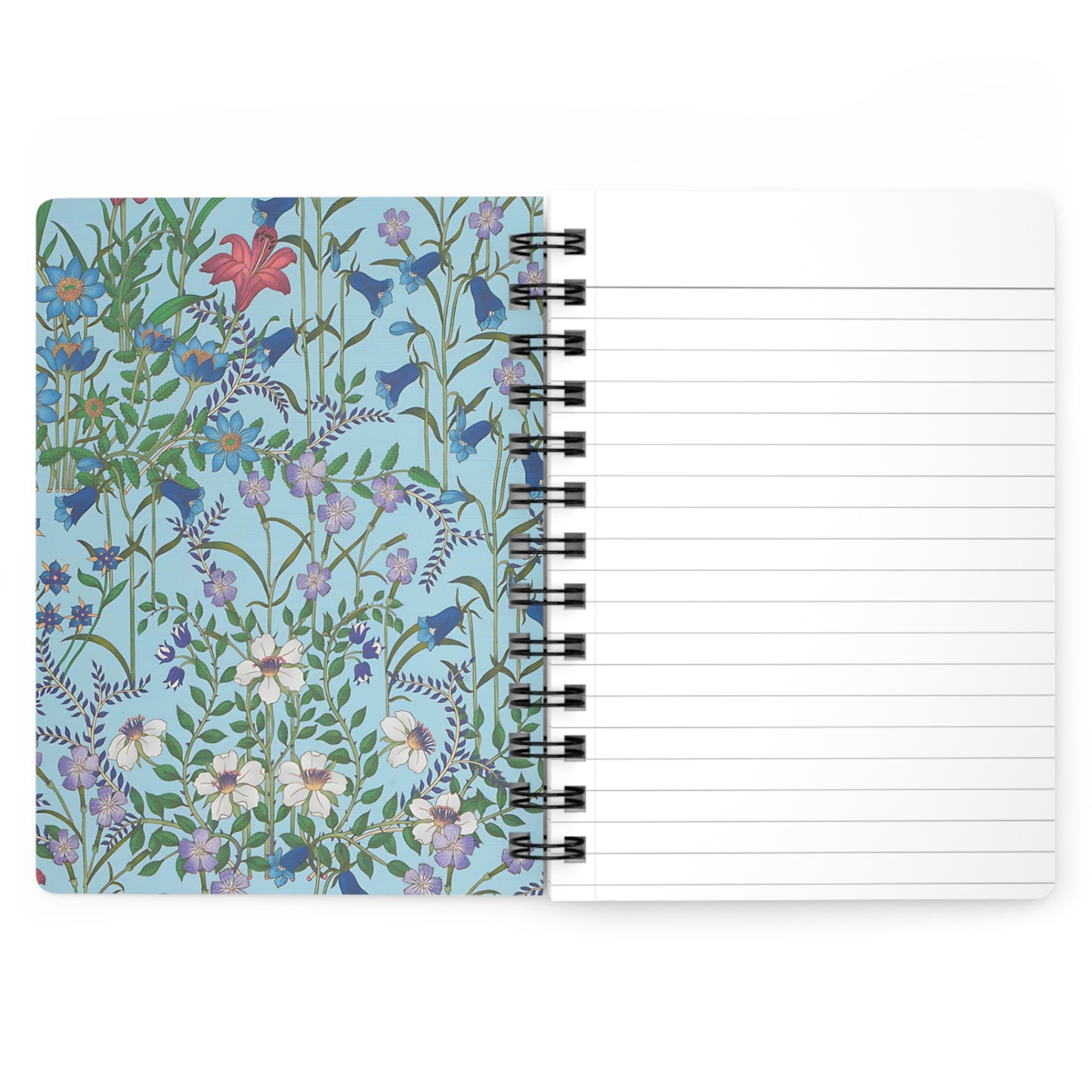 Floral Spiral Bound Journal "Flora Blue" - Colorful Flower Design for Creative Journaling