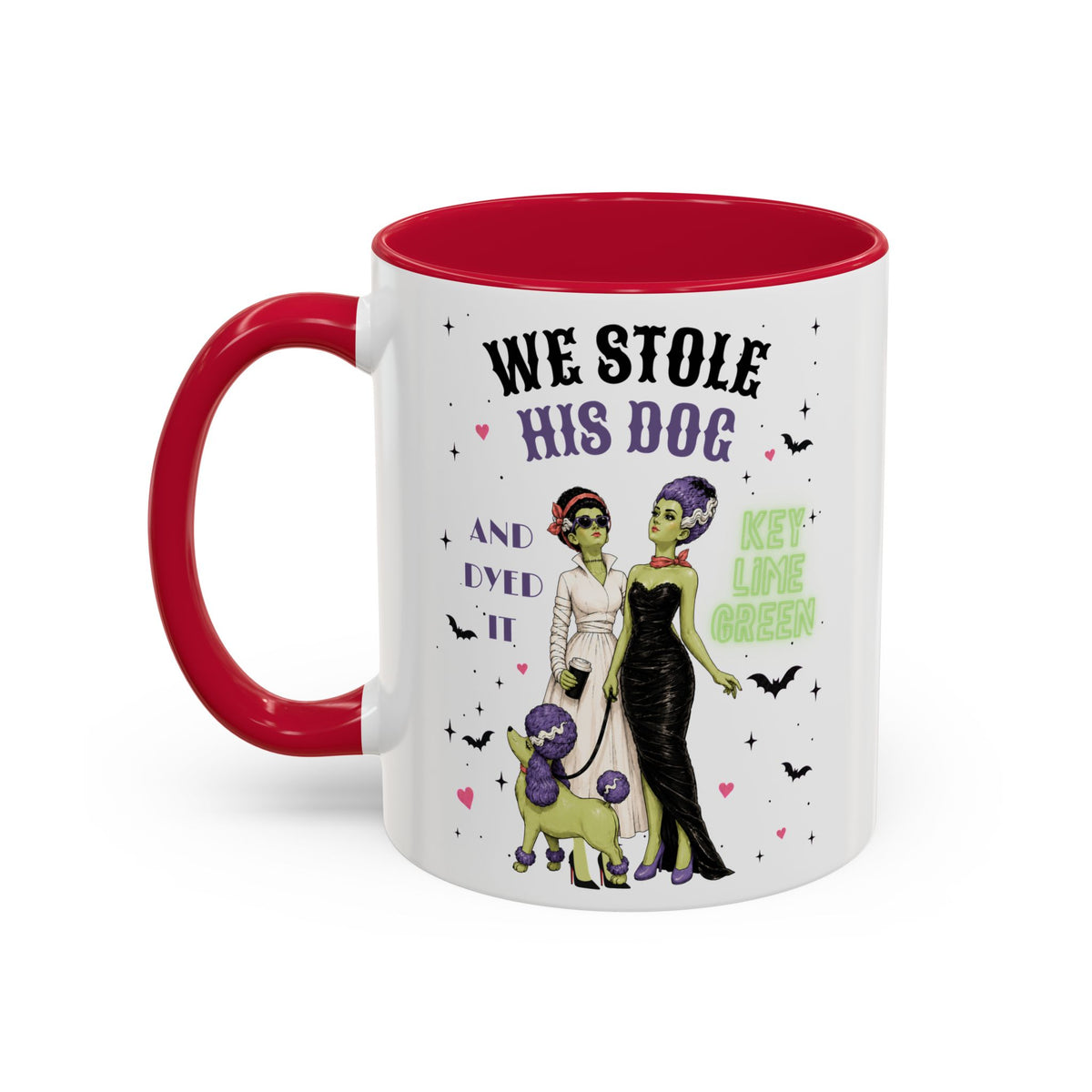 Monster Brides Dog Walk Mug — 11 oz Coffee Cup Lesbian Couple