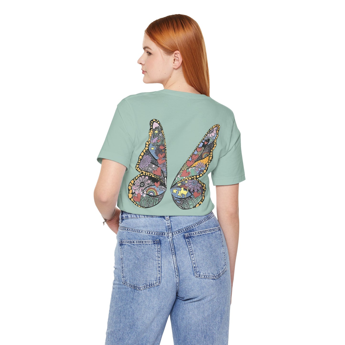ME! butterfly wings front and back - Unisex Jersey Short Sleeve Tee