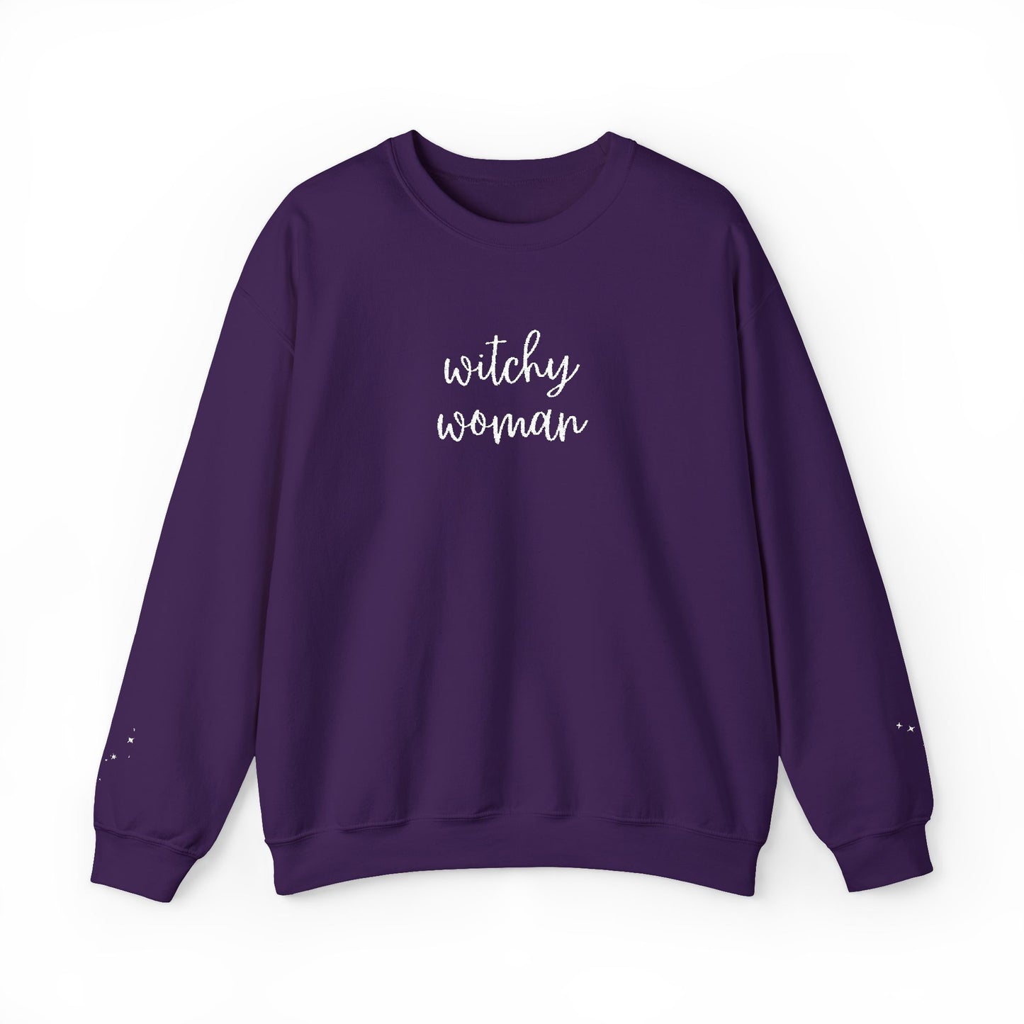Embroidered Witchy Woman Unisex Heavy Blend™ Crewneck Sweatshirt