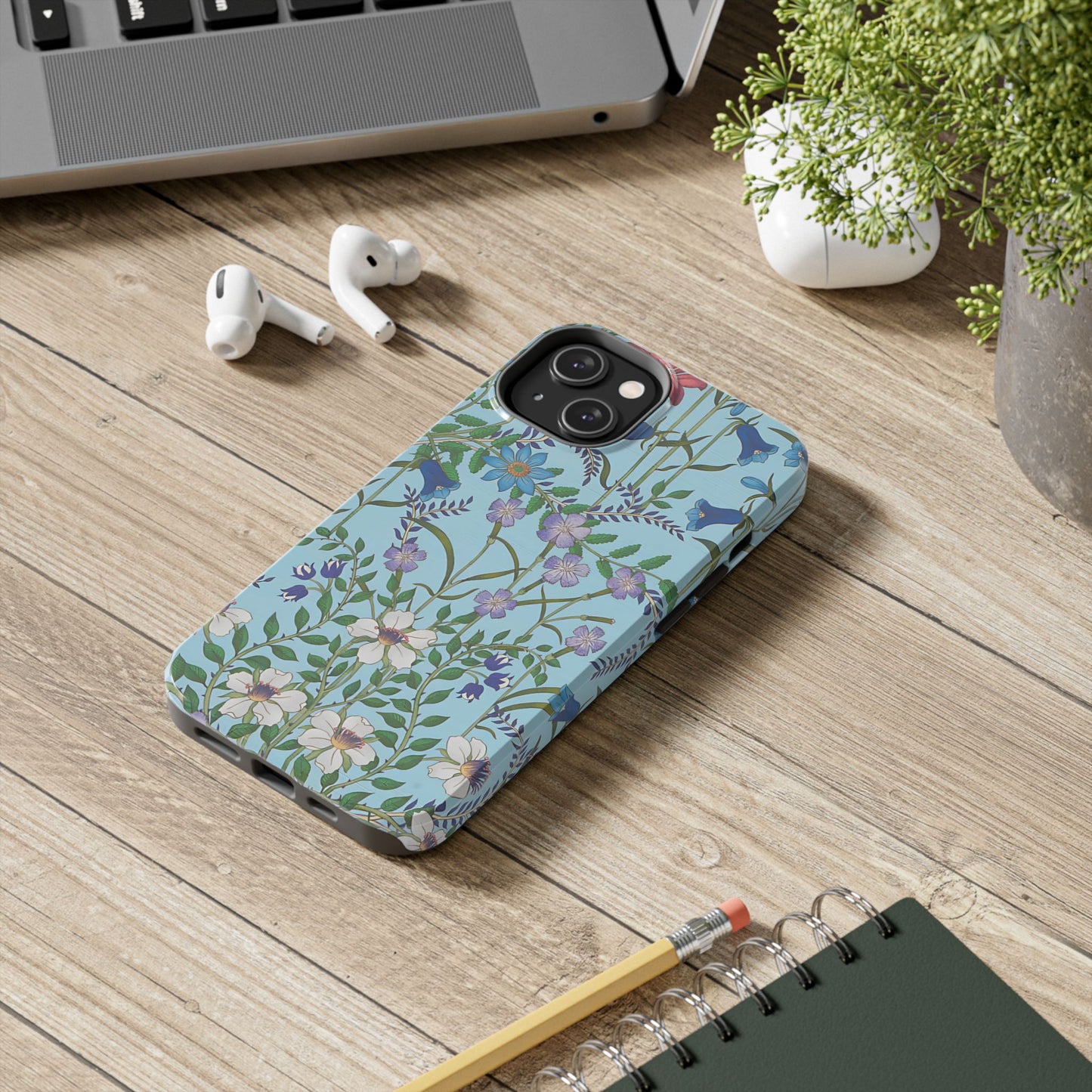Vibrant Floral Tough Phone Case "Flora Blue"- Durable Protection for Your Device