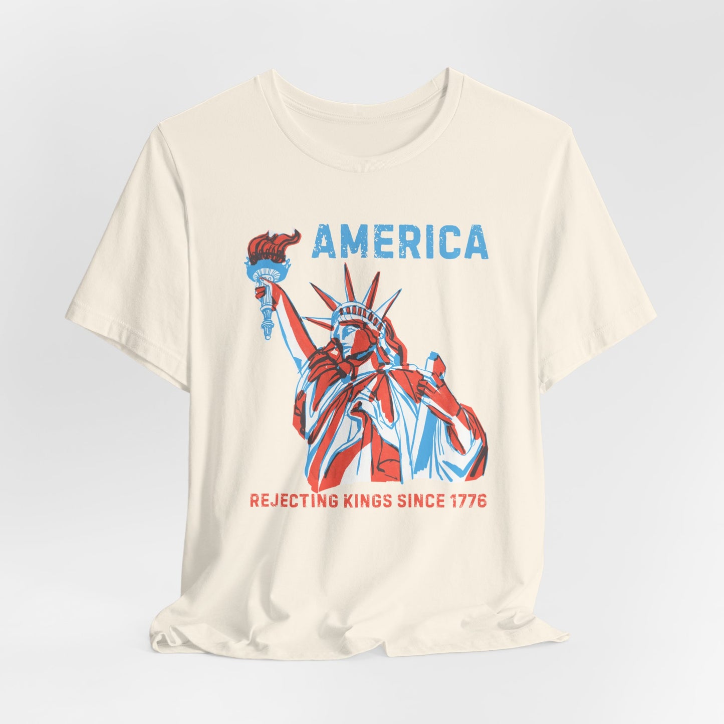 Patriotic Unisex Tee - America: Rejecting Kings Since 1776, Summer Apparel, 4th of July Shirt, Independence Day Gift, Vintage Graphic Tee