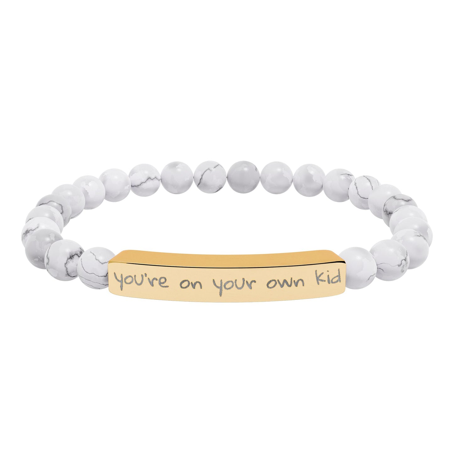 Engraved Natural Stone Bar Bracelet – YOYOK
