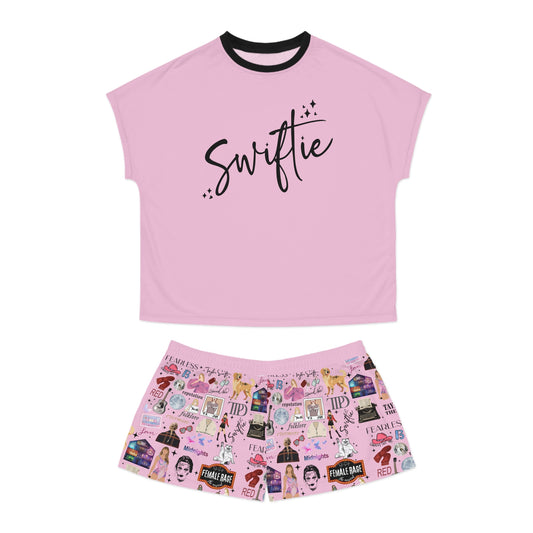Pink Swiftie Fan Scatter Women's Short Pajama Set
