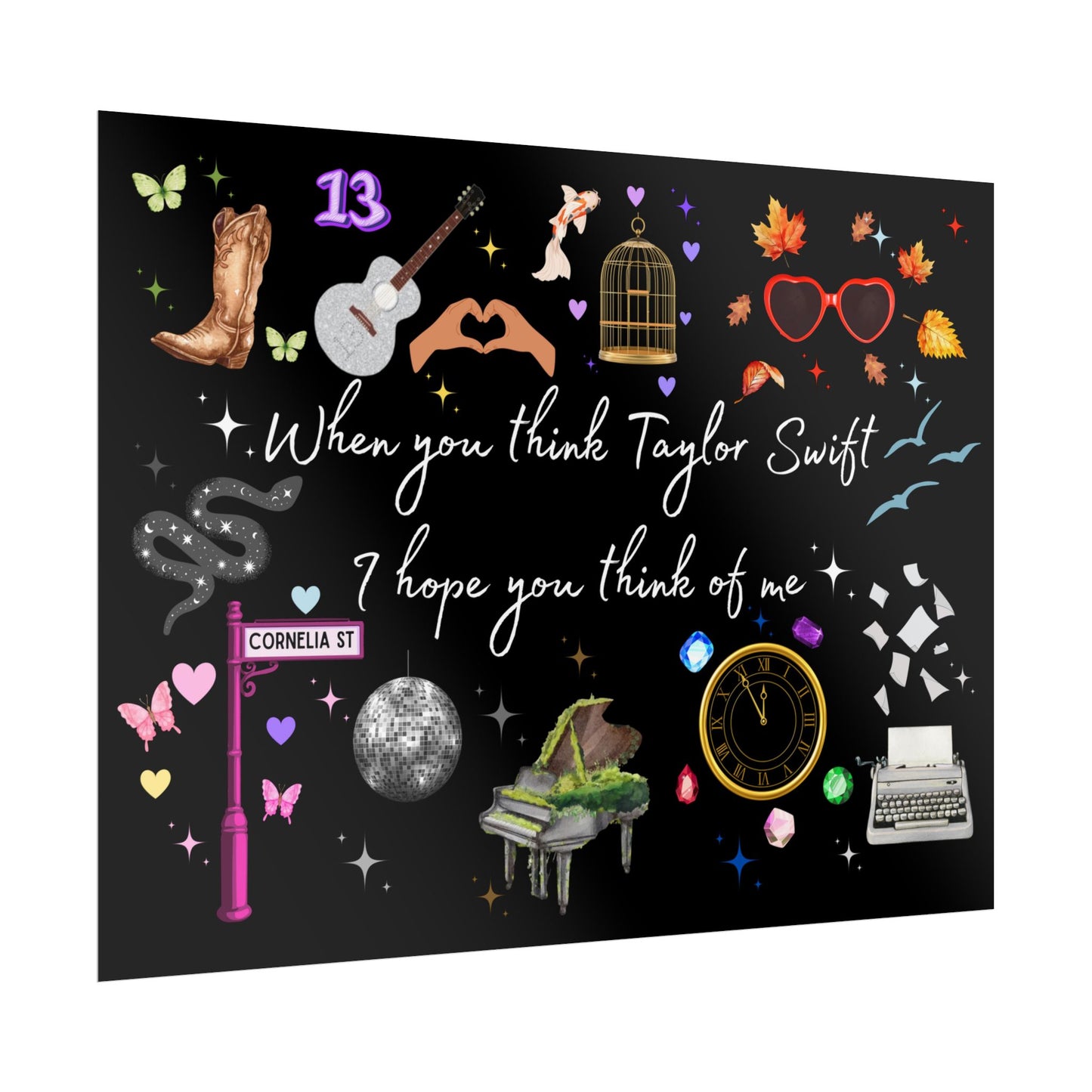 I hope you think of me -  Rolled Posters, Fan Art, Music Decor, Gift for Swifties, Home Decor, Unique Wall Art