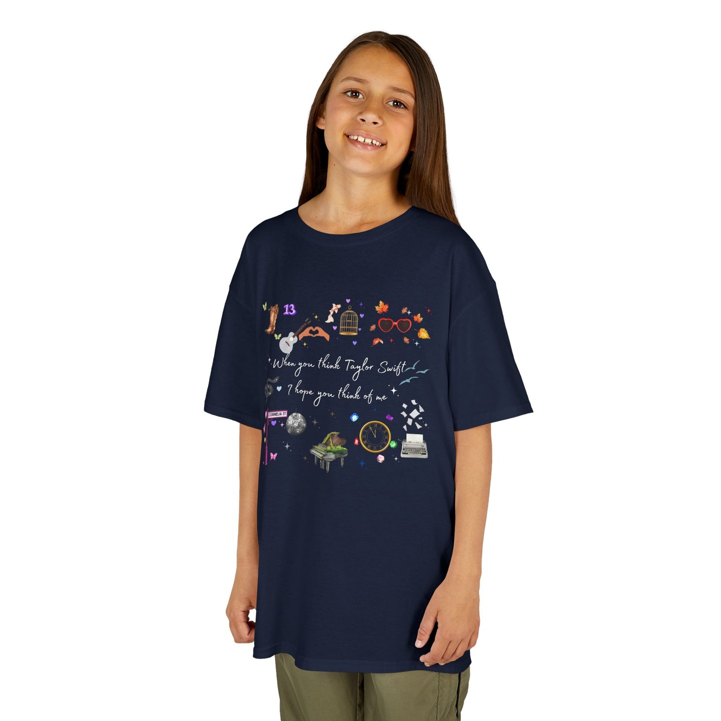 I hope you think of me Kids Tee, Fun Kids Shirt, Birthday Gift, Cute Tee for Girls and Boys, Playful Casual Wear, Family Day Tee