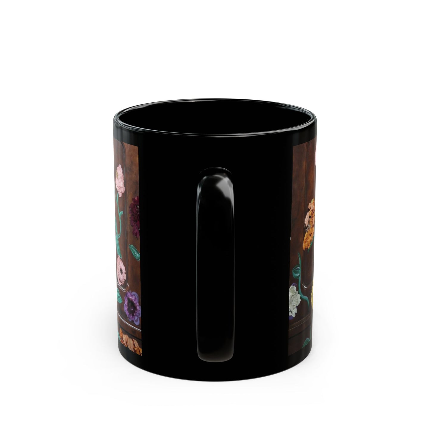 Surprise Song Floral Piano - Black Mug (11oz, 15oz)