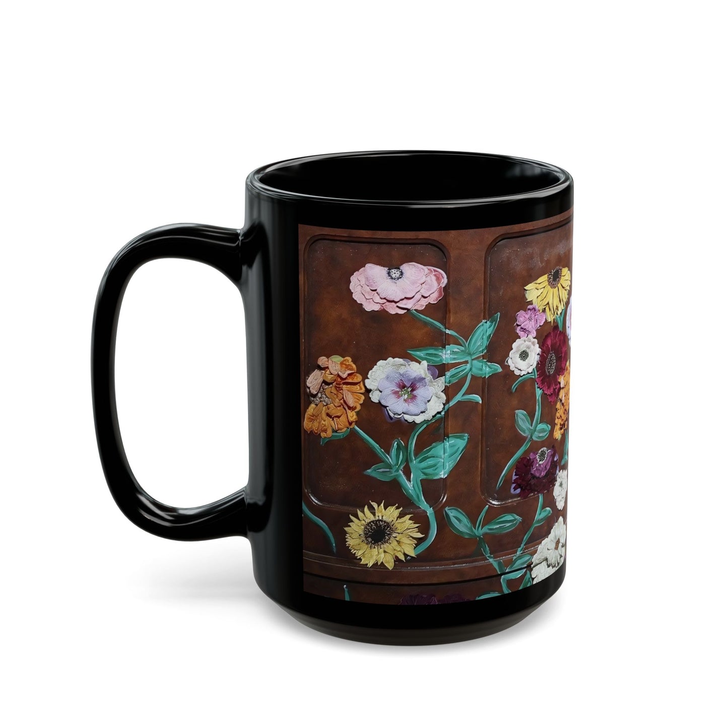 Surprise Song Floral Piano Black Mug (11oz, 15oz)