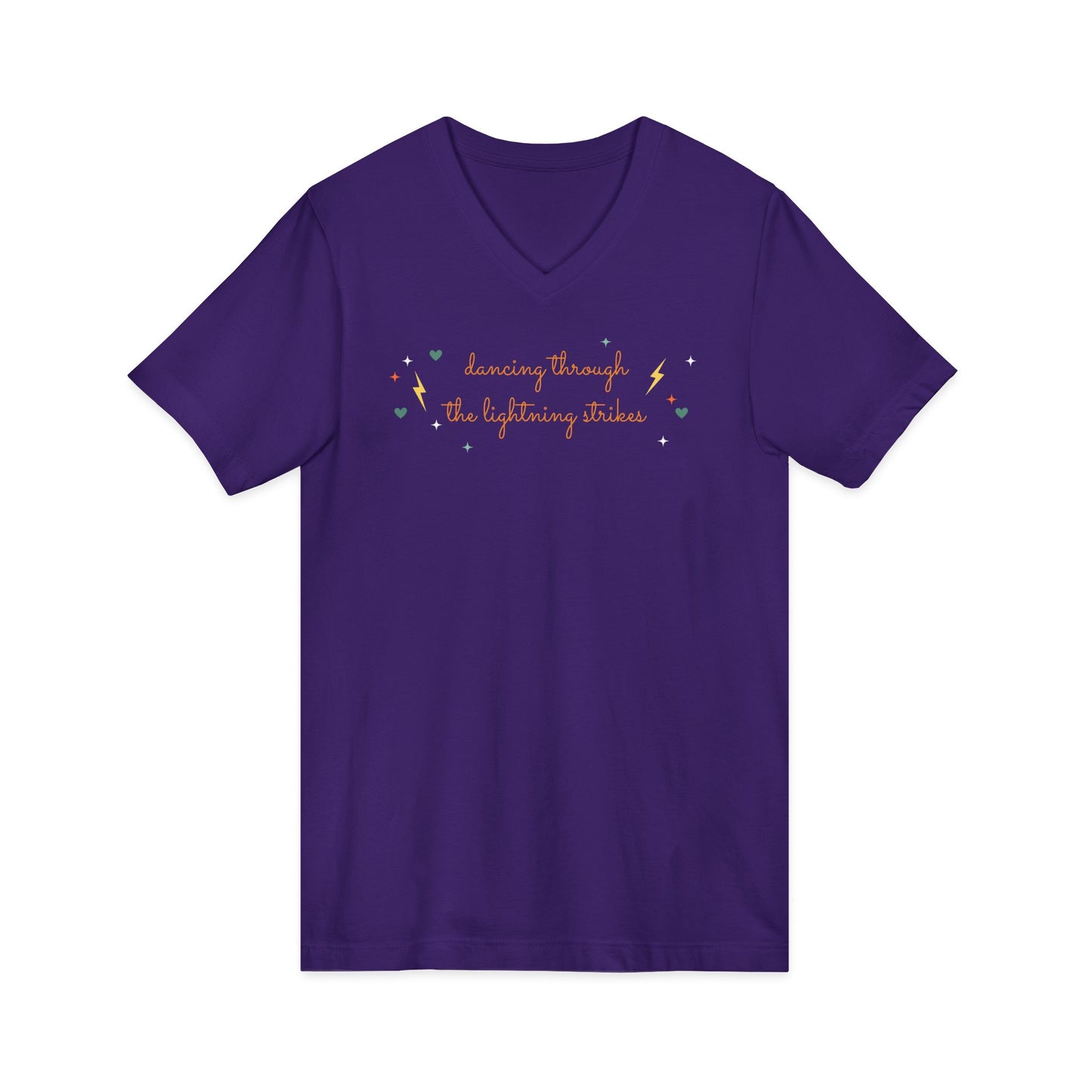 Dancing through the lightening strikes -  Unisex V-neck Tee