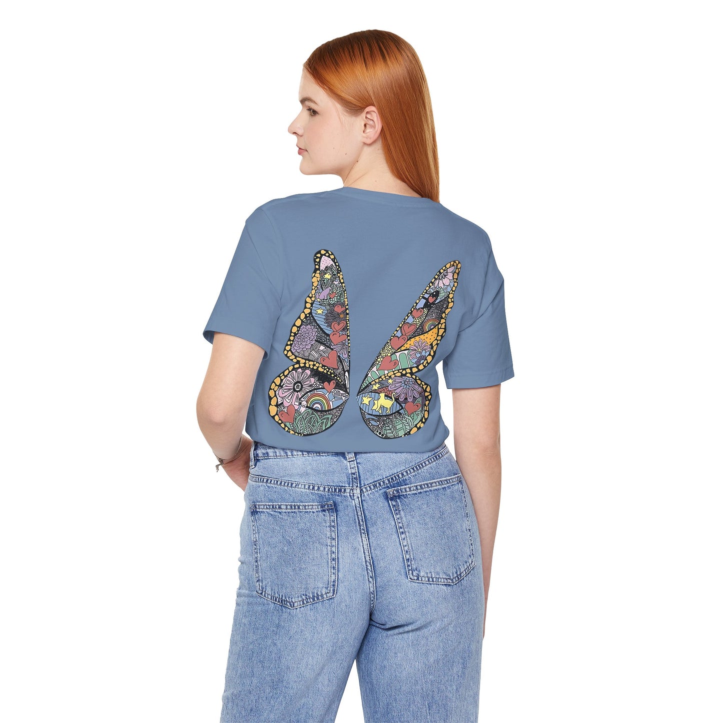 ME! butterfly wings front and back - Unisex Jersey Short Sleeve Tee