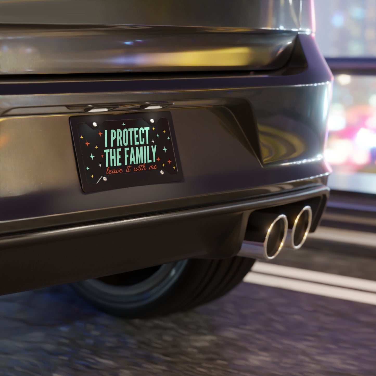 Vanity Plate - "I Protect The Family" Decorative License Plate