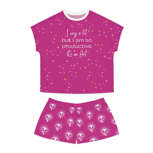 I cry a lot but I am so productive, it's an art - Women's Short Pajama Set