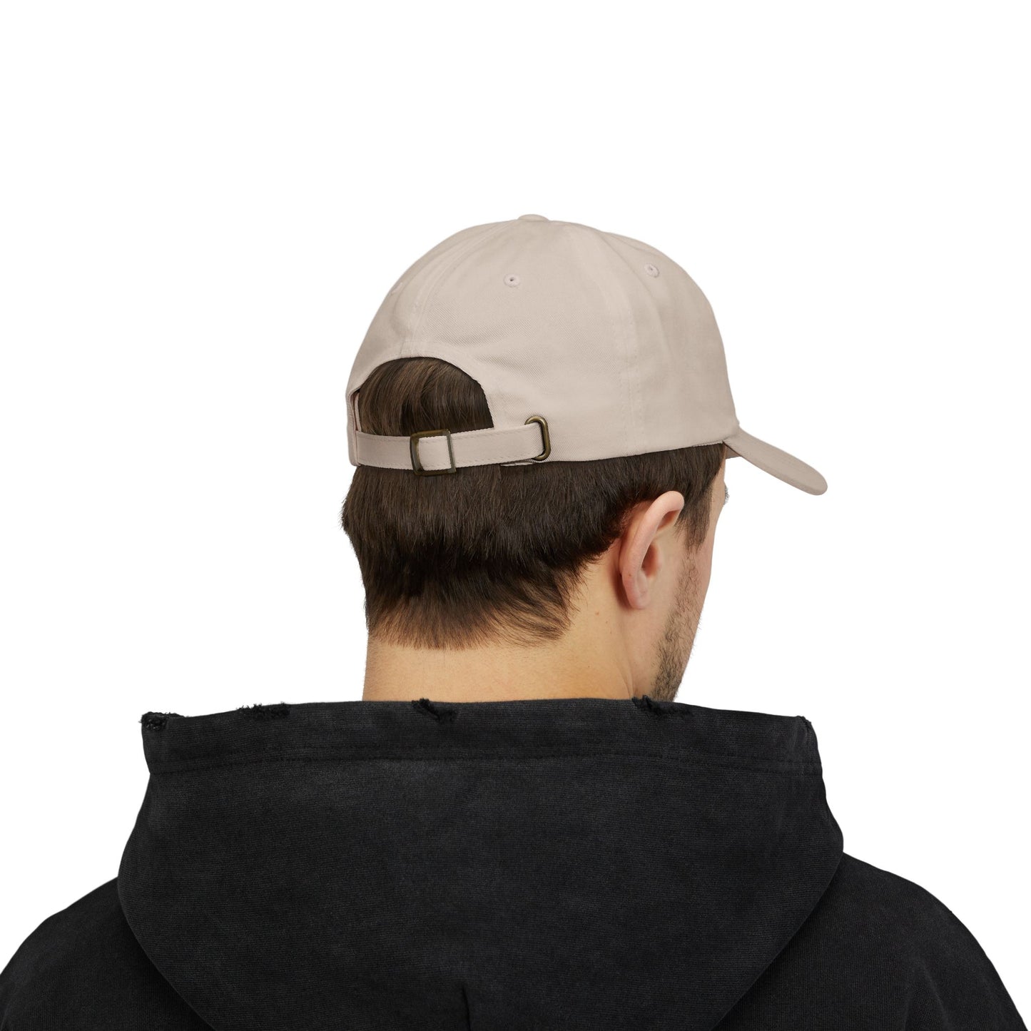 Custom Embroidered Lyrics Dad Cap — light color hat, dark text