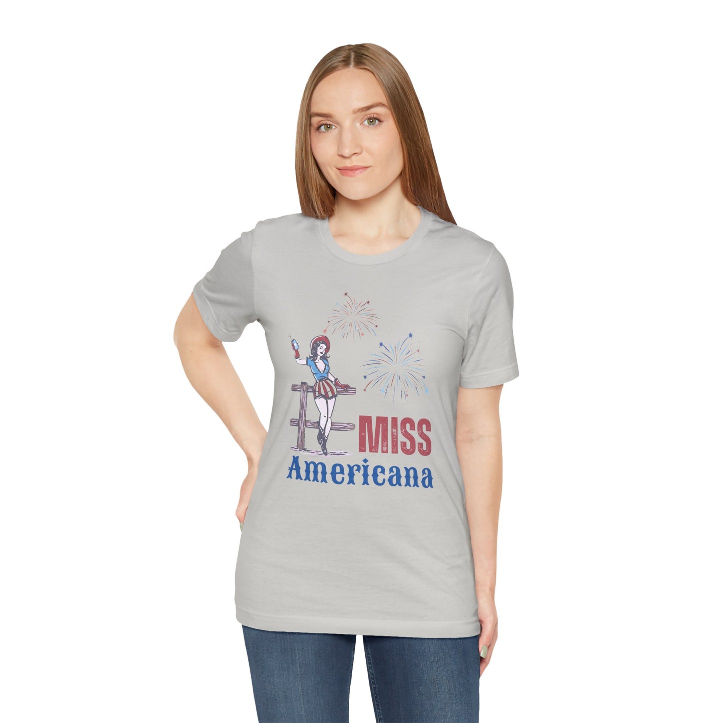 'Miss Americana' Unisex Jersey Tee, Perfect for 4th of July, Independence Day, Summer Parties, Americana Style, Vintage Vibes