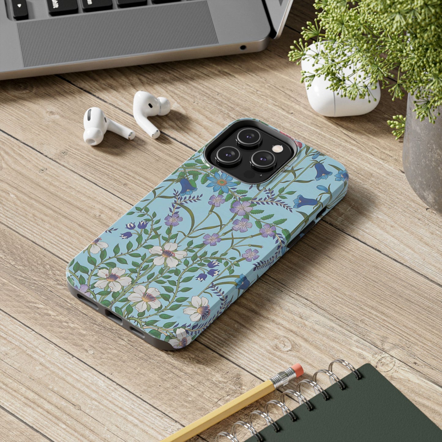Vibrant Floral Tough Phone Case "Flora Blue"- Durable Protection for Your Device